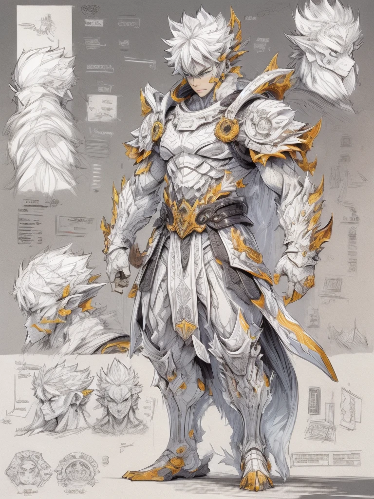 (character design sheet:1.5),((whole body)),DARGON QUEST IV男主角,Toriyama Akira style,(Orderly rows:1.2,spaced apart:1.2,No overlap:1.2),((clear lines,clean background,White background, UHD, masterpiece, ccurate, anatomically correct, textured skin, super detail, high details, best quality, 8k))