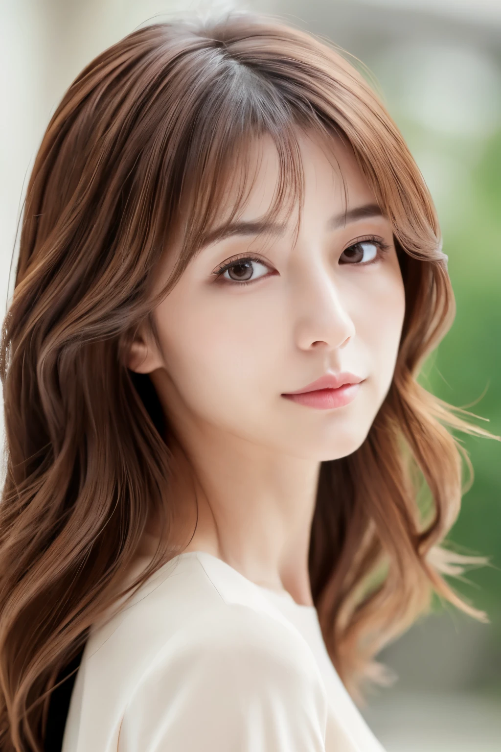 Beautiful handsome woman, ((top-quality, 8K, masterpiece:1.3)), Skinny Japanese lady, 1girl, :1.3, slender figures:1.1, elastic dark brown hair, extra detailed face, Detailed lips, A detailed eye, Extraordinary beauty