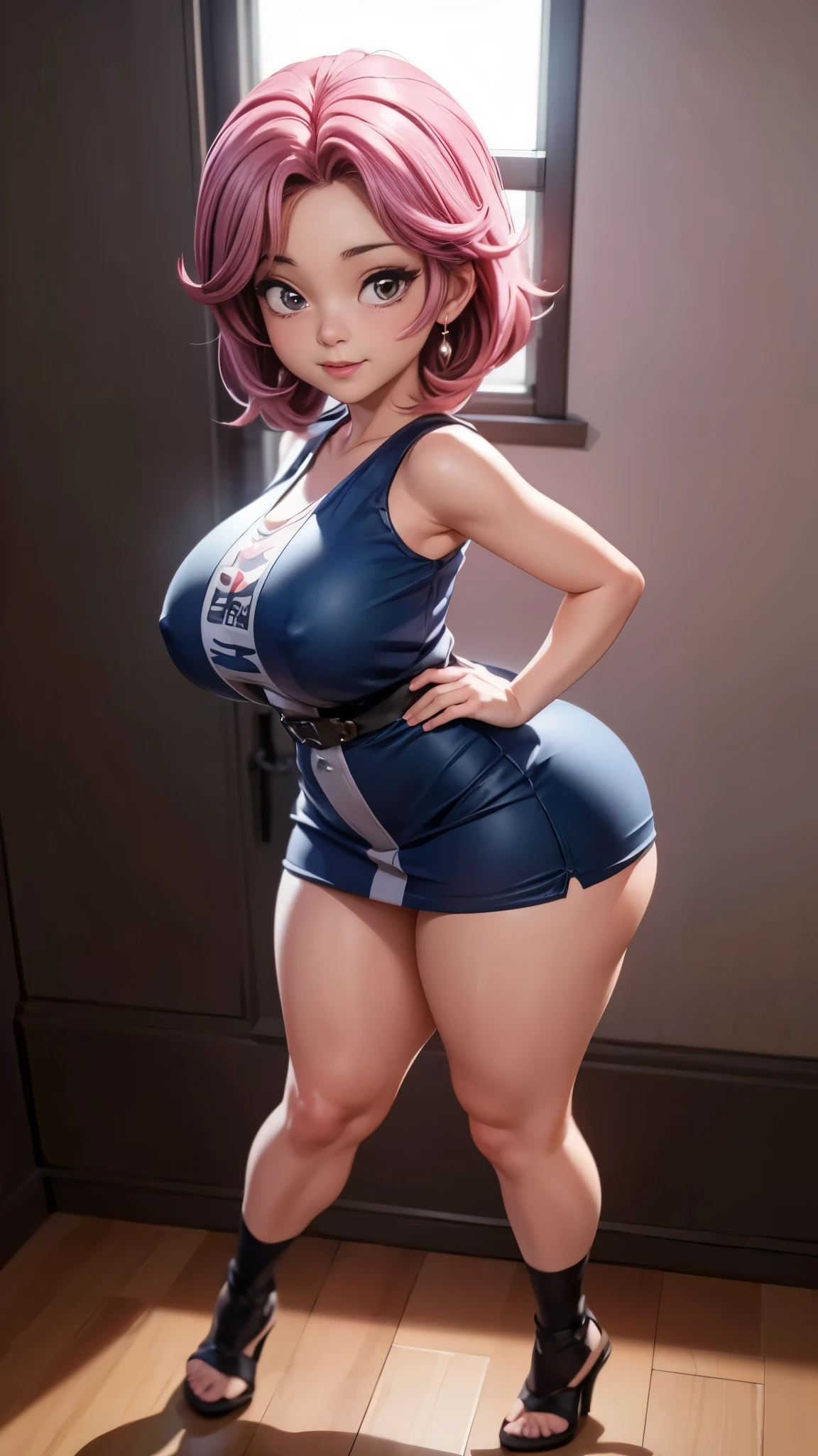 3DMM, standing on the ground, Depth of scenery, master piece, (realistic:1.2), estilo de desenho animado realista, round eyes, big head, ShortstackBT, SAGGING BREASTS!!, 1 mini MILF again, rosto redondo, (POV: você está em uma loja de convenience, when a Mini milf student girl approaches and starts looking in the same section. She eventually picks up on something you were also interested in.), (cabelo sedoso, cabelo brilhoso), magrela, pestle waist, fino e grosso, [parte superior do corpo (tiny) (magrelo:1.0)!, seios cheios, HUGE BREASTS], pink_pink mini dress! Atochado , [tiny waist:2.0]!, [parte inferior do corpo (MAIOR:1.0) (Huge ASS) (quadril enorme:1.5) (COXAS GROSSAS:1.5) ], postura relaxada, lust, pele macia, Em uma loja de convenience com iluminação natural em um ambiente tranquilo e aconchegante, Unreal engine, sharp focus, Melhor qualidade, High definition, ultradetalhado, luz e sombra, ambient lighting, texturizada, post production, post-editing, detalhes intrincados, Anime realista, mini  girl, boa forma, CORADA, fleshy lips, mini GIRL anime milf as naughty, Dynamic Pose, best angle, footwear, convenience,realistic detailed scenery, Felicidade e alegria