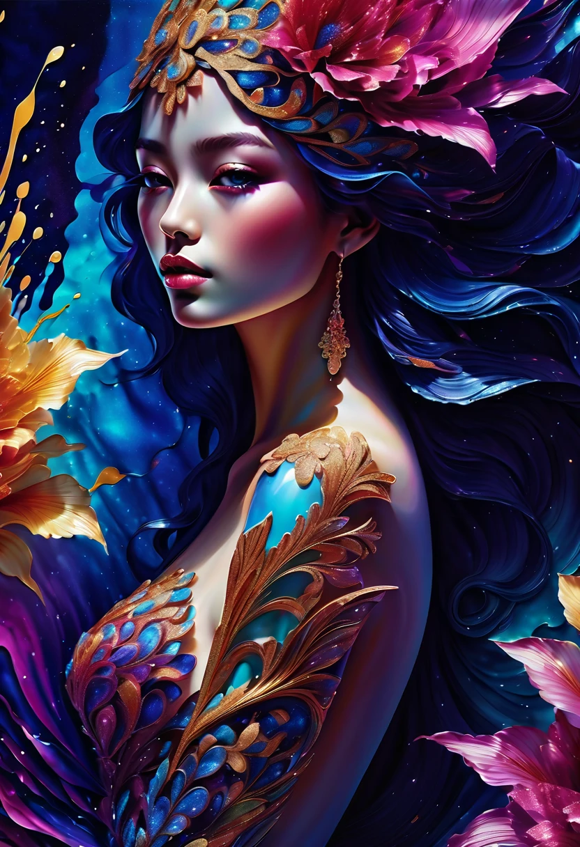 (((eternal fantasy irresistible allure detail glow fountain of alcohol ink illustration:1.3))), (((radiosity rendered in stunning 32k resolution:1.3))), highest quality, highly quality, (((crisp clarity that is unmatched:1.3))), (((beautiful detail glow:1.3))), imagine a visually striking illustration of a fountain, extremely incredibly detailed, intricate insane details, incredibly detailed, ((sleek stylish insane detail:1.3)), best quality, ultimate quality, ethereal quality, ultra quality, enchanting beauty quality, every detail captured illustration, exquisite dark and rich beauty detail, true masterpiece, (hyper realistic:1.3), (((holography style coating:1.2))), (((elaborate wish:1.4))), intricate surface detail, detailed painting, foreboding colors, starkly beautiful aesthetics, absurd resolution, hauntingly beautiful, sensitive detailed texture, amazing wonder background detail, expert precision including intricate examples of undeniably amazing image quality and detailed design, (((all captured in sharp focus:1.4))), (((rendered in stunning depth range 32k resolution:1.3))),