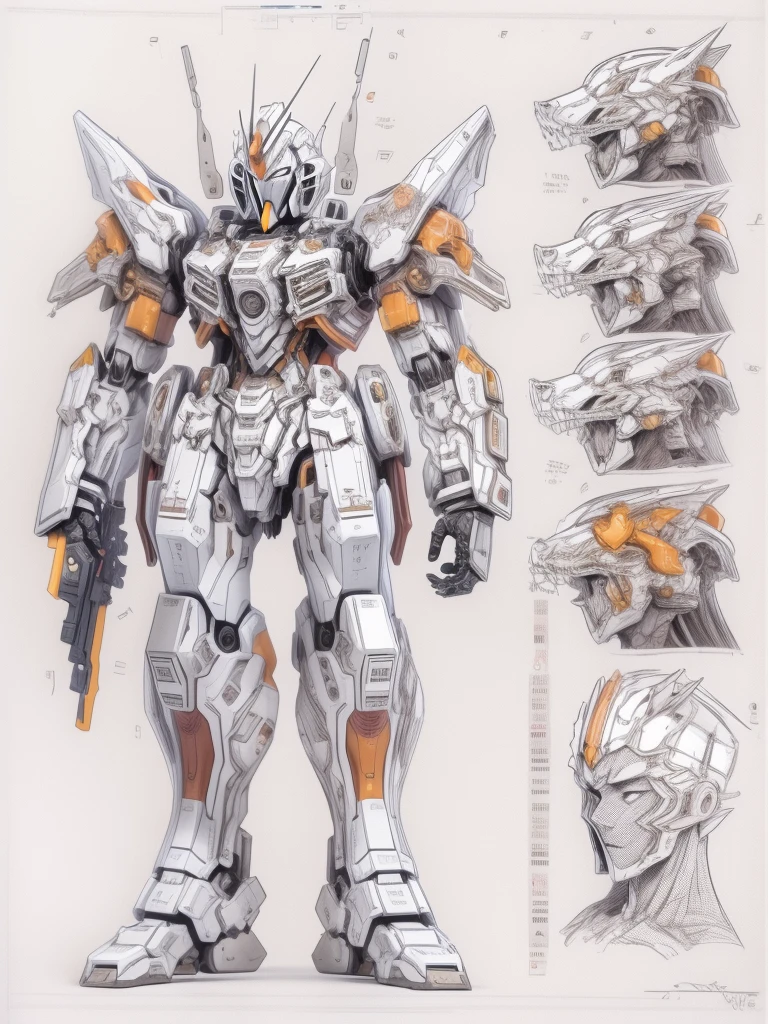 (character design sheet:1.5),((whole body)),Mechanical Gundam,(Orderly rows:1.2,spaced apart:1.2,No overlap:1.2),((clear lines,clean background,White background, UHD, masterpiece, ccurate, anatomically correct, textured skin, super detail, high details, best quality, 8k))