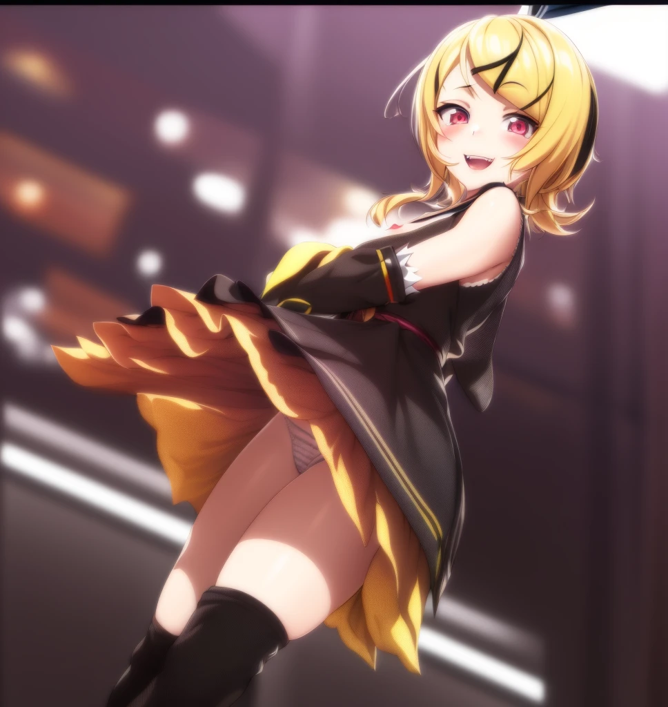 extremely detailed face, best quality, (kinomoto sakura, short stature, small breast,solo), beautiful clothes, beautiful nipple, show off nipple:1.4, no bra, open breast clothes, bottomless, show off pussy:1.4, no panties, squatting, embarrassed, open mouth, Surprised face, hold up both arm,, gleaming skin, moist skin, idol stage, front view, looking at viewer,
