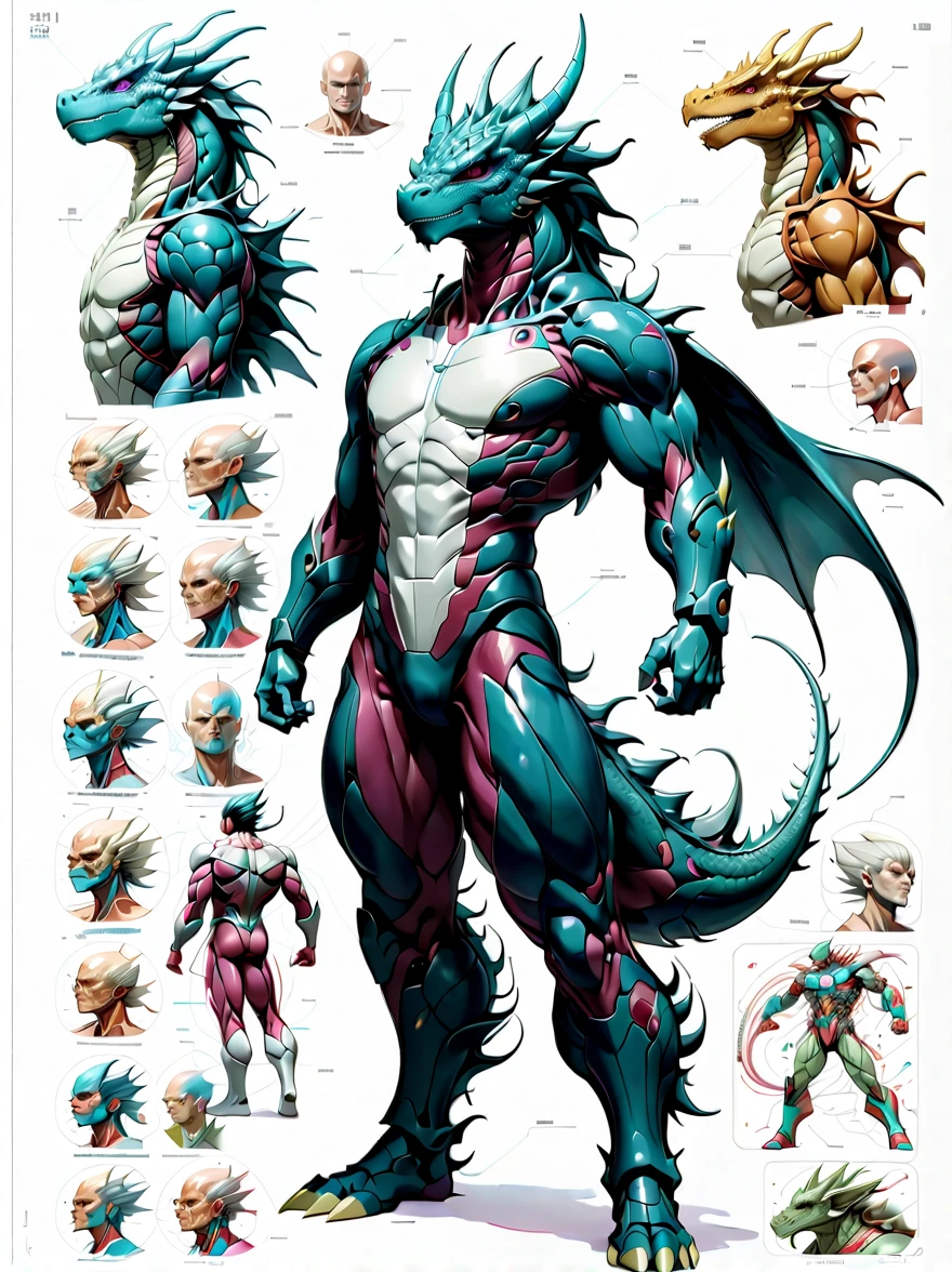 （character design sheet:1.5），((whole body))，DARGON QUEST IV男主角，Toriyama Akira style，（Orderly rows:1.2，spaced apart:1.2，No overlap:1.2），((clear lines，clean background，White background, UHD, masterpiece, ccurate, anatomically correct, textured skin, super detail, high details, best quality, 8k))