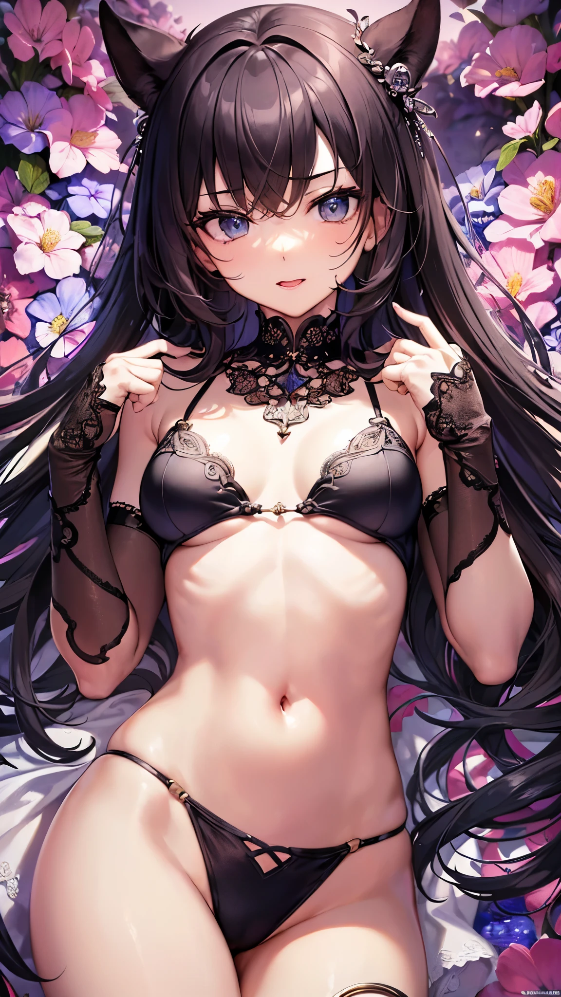 ((highest quality)),(ultra high resolution),(Super detailed),(detailed description),((best CG)),(best work of art),super precision art,amazing drawing art,(Art with precise details:1.5), (gravure model:1.5),(beautiful and neat face:1.6),((small breasts:1.8)),(chic bikini swimwear:1.,8),Thin Chain Necklace:1.2,belly button,((bold sexy pose:1.7))