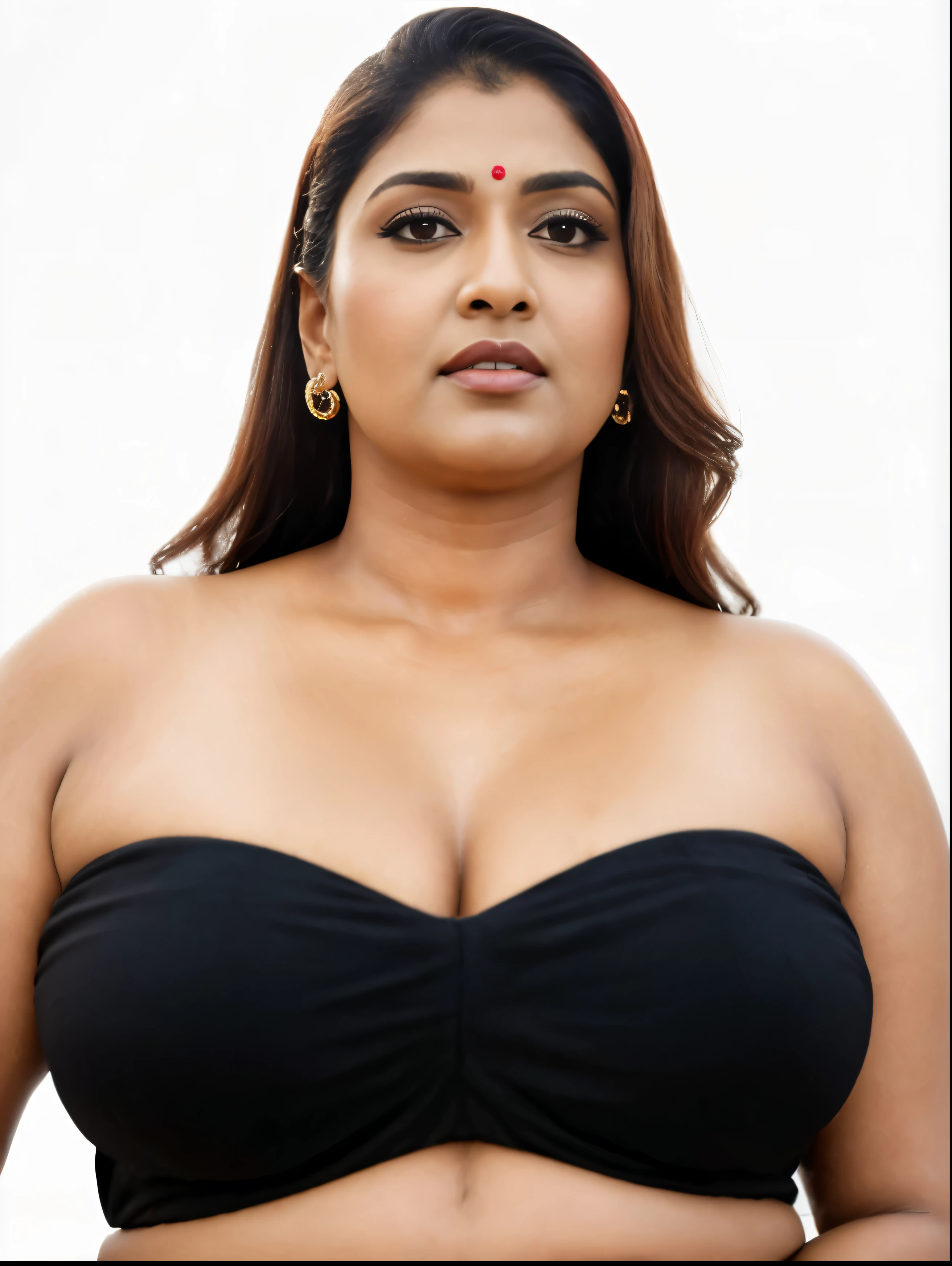 Looks like Indian Actress Nayanthara, actress Nayanthara, mallu, mallu aunty, desi aunty, full figured mature beauty, attractive figure, 48 years old, desi milf, desi aunty, a close up of a woman in a red dress in a bedroom, inspired by Avigdor Arikha, sleek!!!, indian super model, wavy hair combed to one side, actress, by Jitish Kallat, smoldering, intense smoldering, fashion, an angel, print ready, with a dramatic looking, inspired by Sudip Roy, seductive look