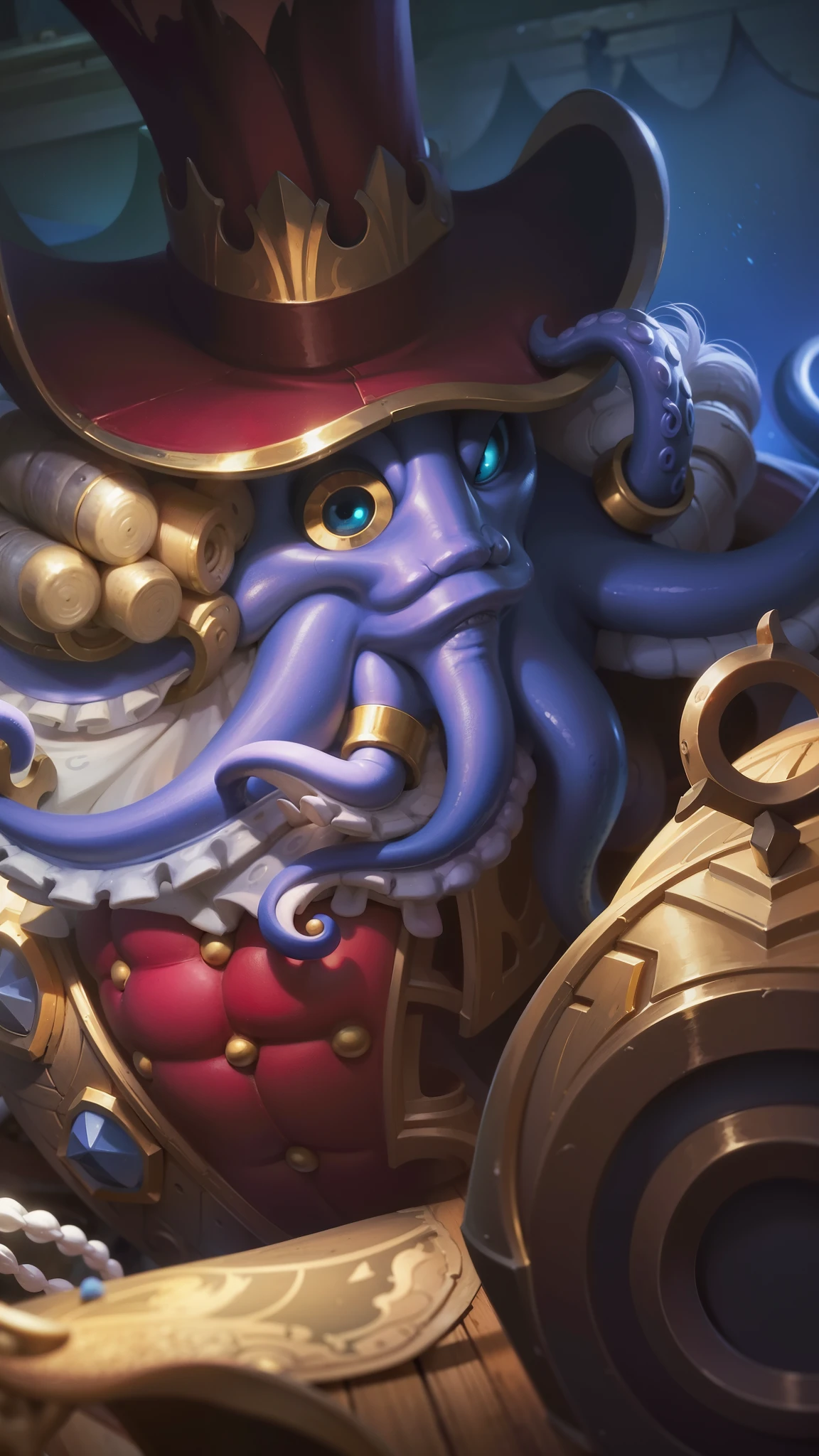 there is a cartoon picture of a pirate with a giant octopus, official splash art, full art, hearthstone card art, iconic character splash art, splash art, hearthstone official splash art, casimir art, character splash art, hearthstone splash art, hearthstone art, tentacles beard, full art illustration, 8 k hd wallpaperjpeg artifact