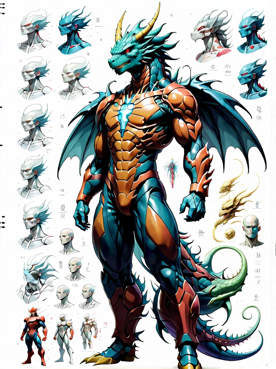 （character design sheet:1.5），((whole body))，DARGON QUEST IV男主角，Toriyama Akira style，（Orderly rows:1.2，spaced apart:1.2，No overlap:1.2），((clear lines，clean background，White background, UHD, masterpiece, ccurate, anatomically correct, textured skin, super detail, high details, best quality, 8k))