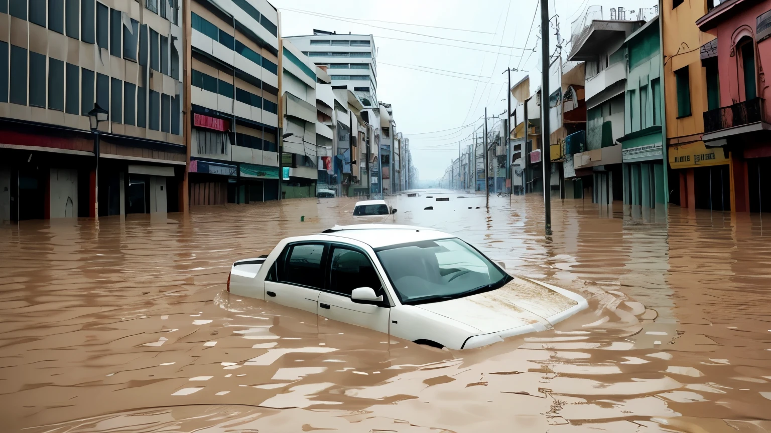 flood leaves city in chaos. apocalipse