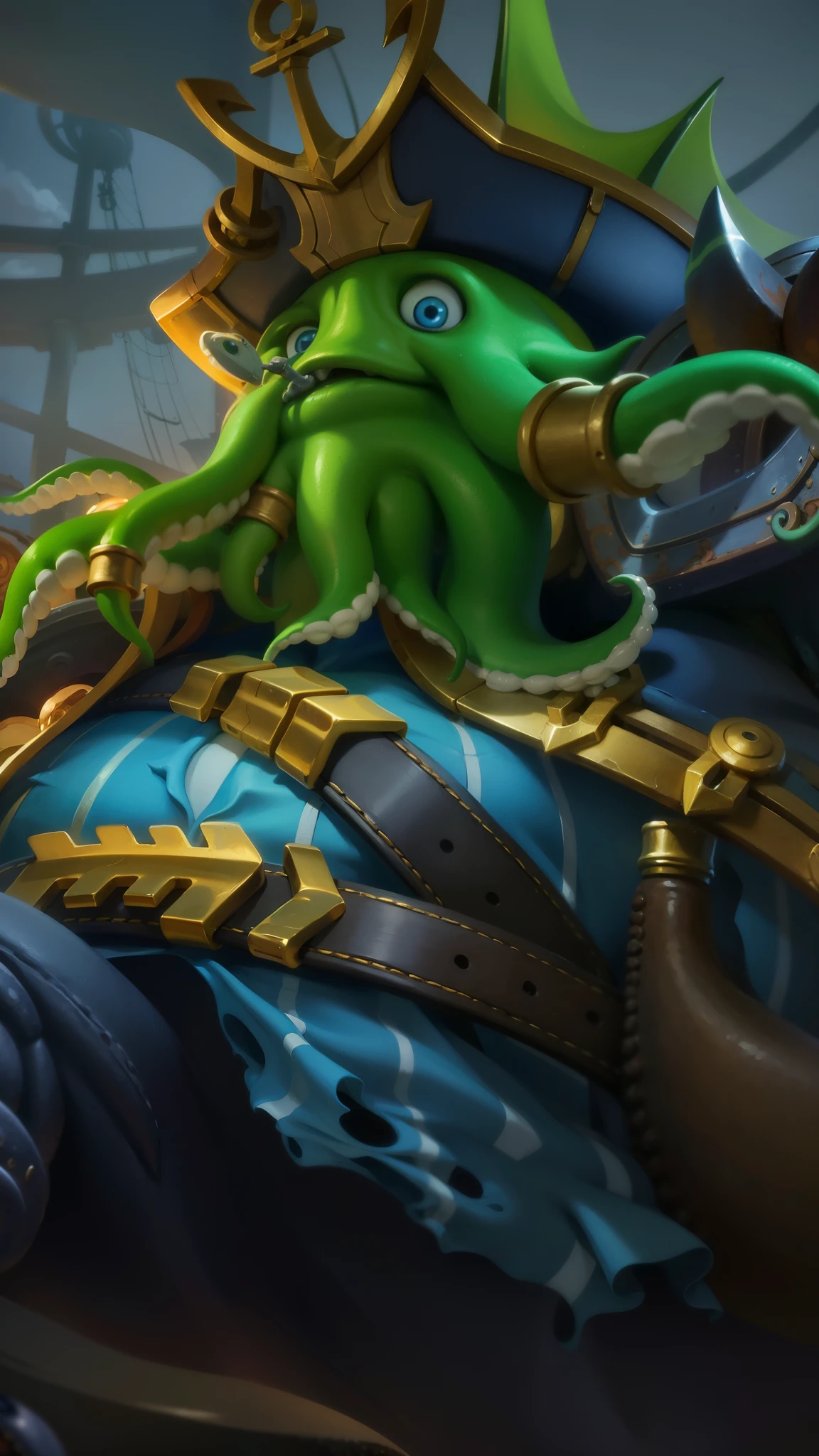 there is a cartoon picture of a pirate with a giant octopus, official splash art, full art, hearthstone card art, iconic character splash art, splash art, hearthstone official splash art, casimir art, character splash art, hearthstone splash art, hearthstone art, tentacles beard, full art illustration, 8 k hd wallpaperjpeg artifact