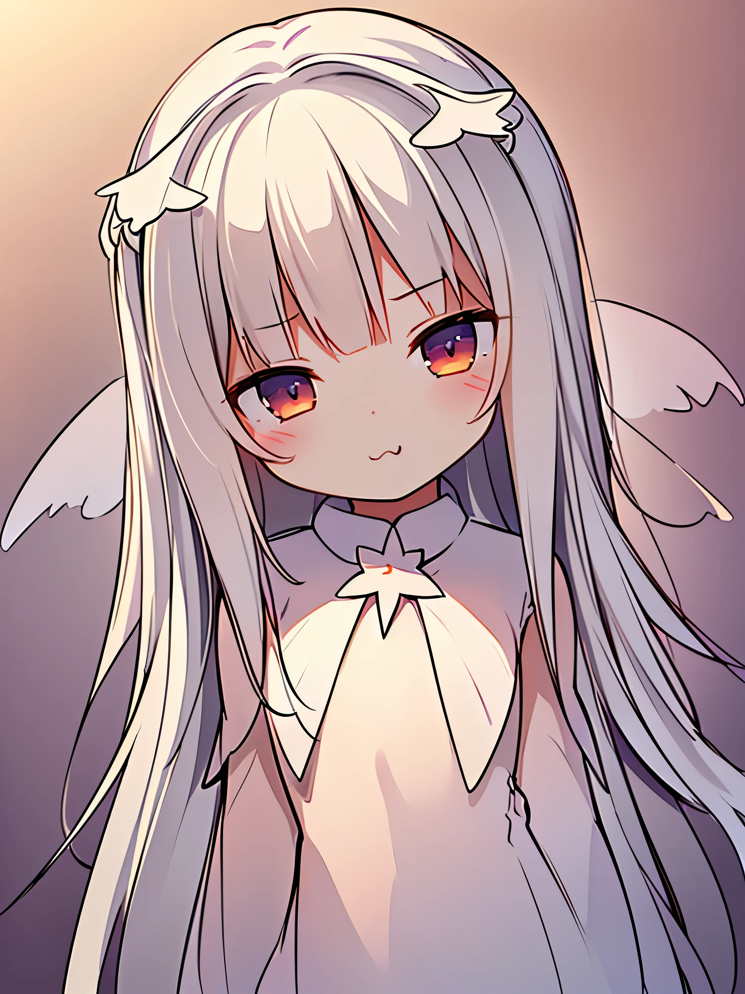 ((highest quality)),(ultra high resolution),(Super detailed),(detailed description),((best CG)),(best work of art),super precision art,amazing drawing art,(Art with precise details:1.5), (cute girl angel:1.5),(cute and adorable face:1.6),(Cute wings:1.6),(smug face:1.,8),full of confidence々:1.2,