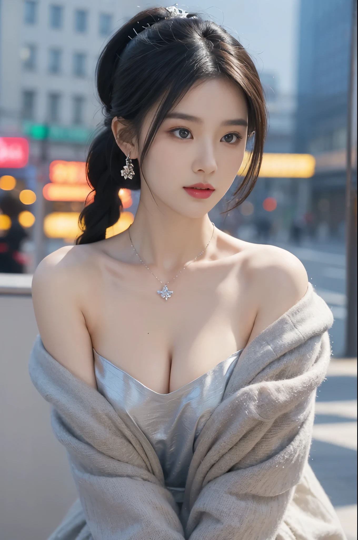 ((Adeline,black hair color hair)), Random pose, (Extremely exquisite and beautiful work), (masterpiece), 1個Giant Breast Girl, Extremely detailed、Elegant wedding dress, hat, The content is very detailed, ponytail twist, charming expression, beautiful and clear eyes, green eye pupils, exquisite necklace, exquisite earrings, simple blur background, extremely detailed description, Big breasts are beautiful, Big breasts are very charming, Super detailed painting, delicate face, Exquisite figure, Fine clavicle,cute lips, Behind the Gentleman 64,(8k, RAW photos, best quality, masterpiece:1.2), (realistically, Real shot:1.37), 1個Giant Breast Girl, cute big breasts, overlooking the city, night, rain, moisture, professional lighting, photon mapping, radio city, Physically based rendering, above waist,