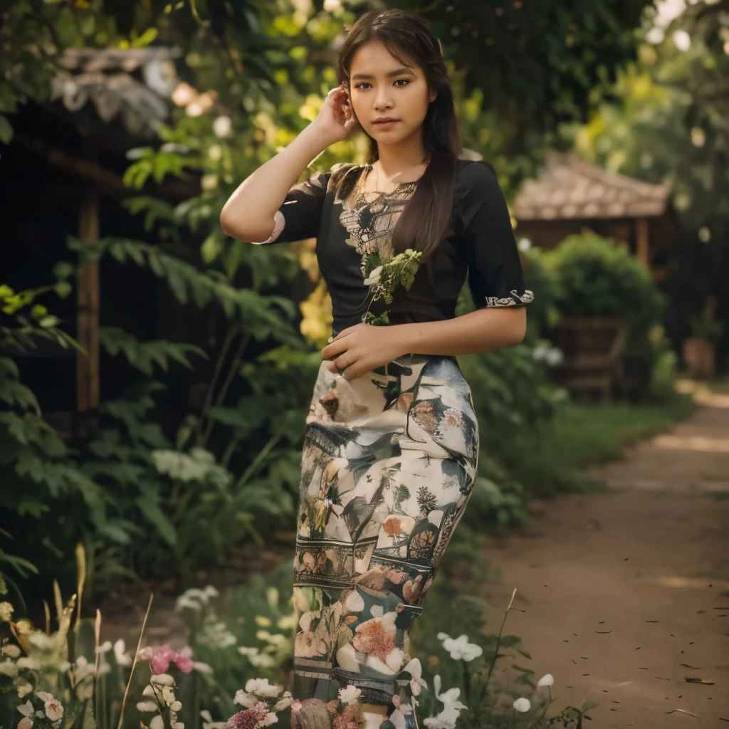 1girl,masterpiece, (8k, best quality, masterpiece:1.2),highly detailed,ultra-detailed,masterclass,best quality,illustration,hair_between_eyes,perfect lighting, cowboy shot, Khit Myanmar girlcv16