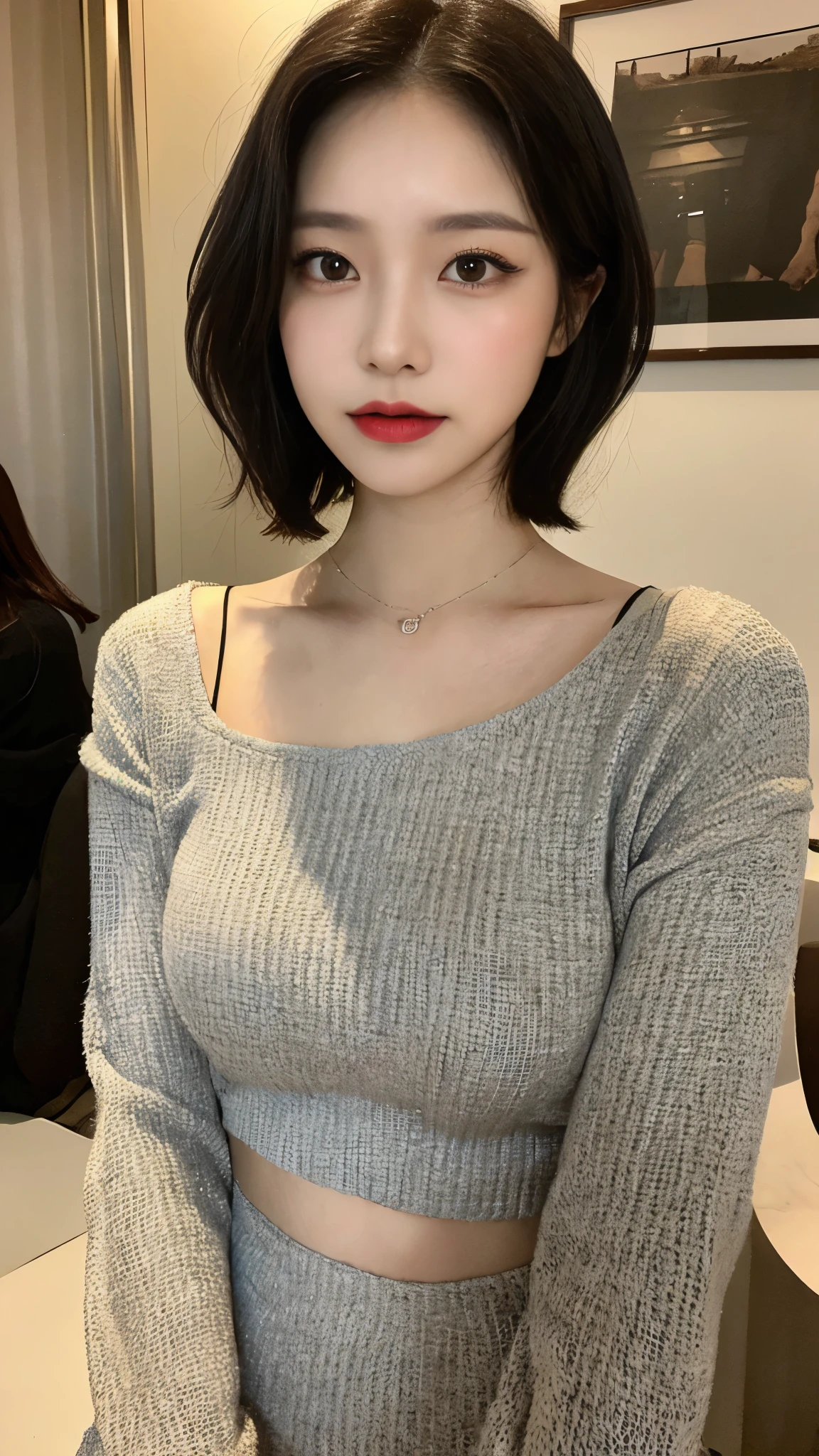 ((best quality, 8 thousand, masterpiece :1.3)), sharp focus :1.2, perfect figure beautiful woman:1.4, (layered short hair:1.2)), (beautiful clothes:1.1 ), (distance:1.2), Highly detailed face and skin textures, detailed eyes, double eyelid