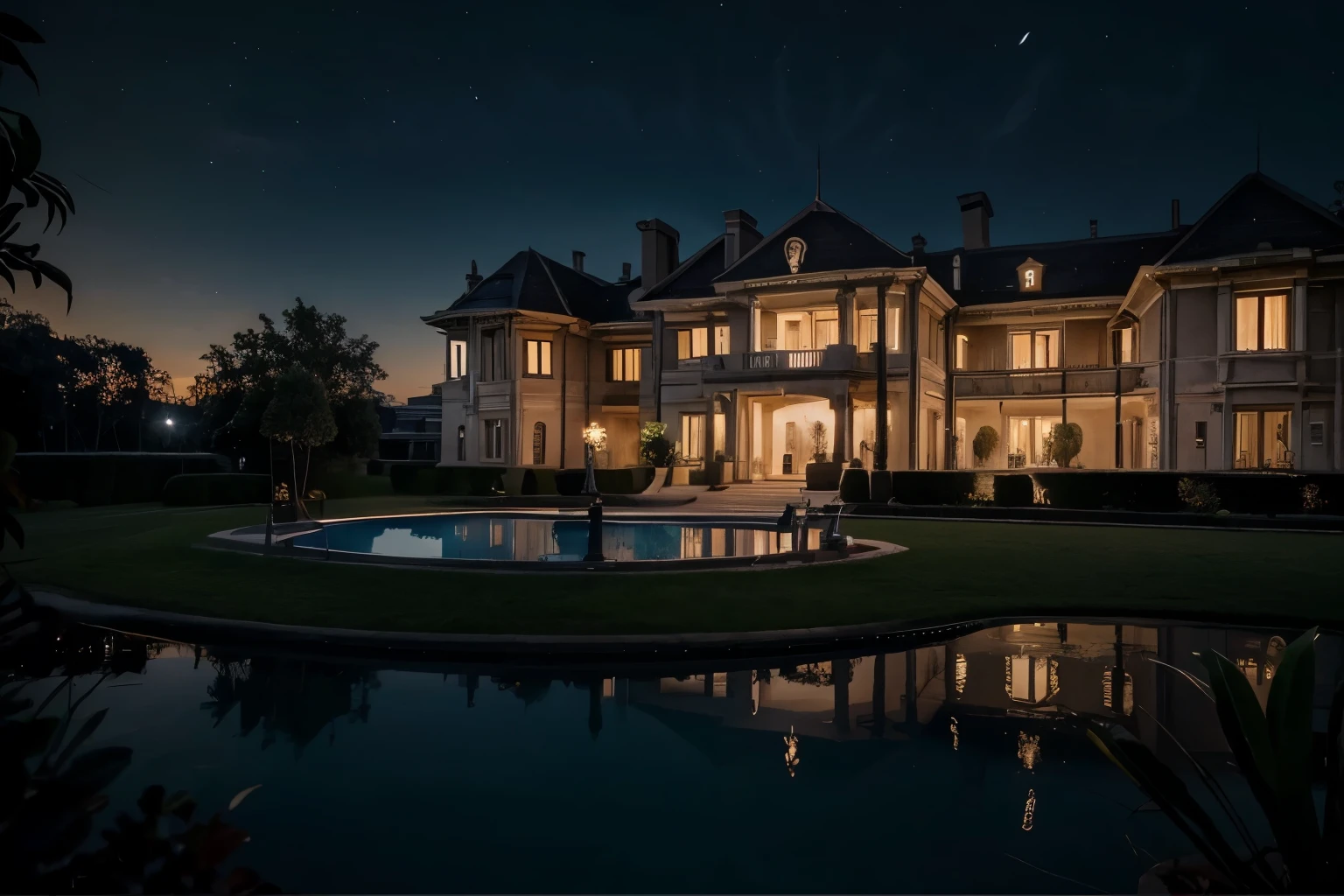 ((mansion)), ((luxury)), ((modern)), ((tech)), ((night)), ((background)), ((any peoples))