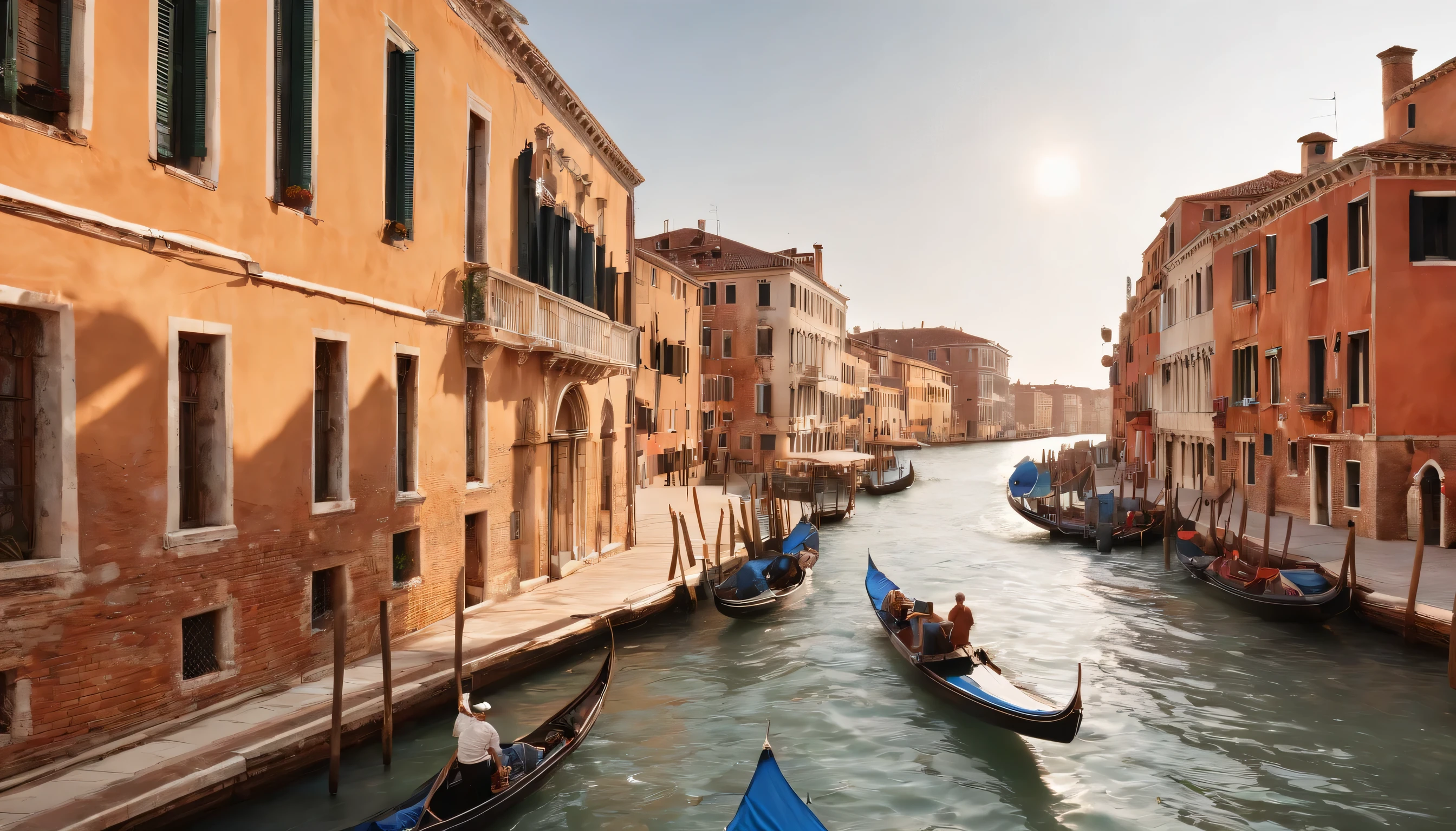 (Highly detailed CG Unity 8k wallpaper、masterpiece、highest quality、Super detailed)、(best lighting、best shadow、very delicate and beautiful)、highest quality、8k、Detailed facial depiction、masterpiece、highest quality、clear image quality、
Photo of Venice's canals and waterways seen from the train window。