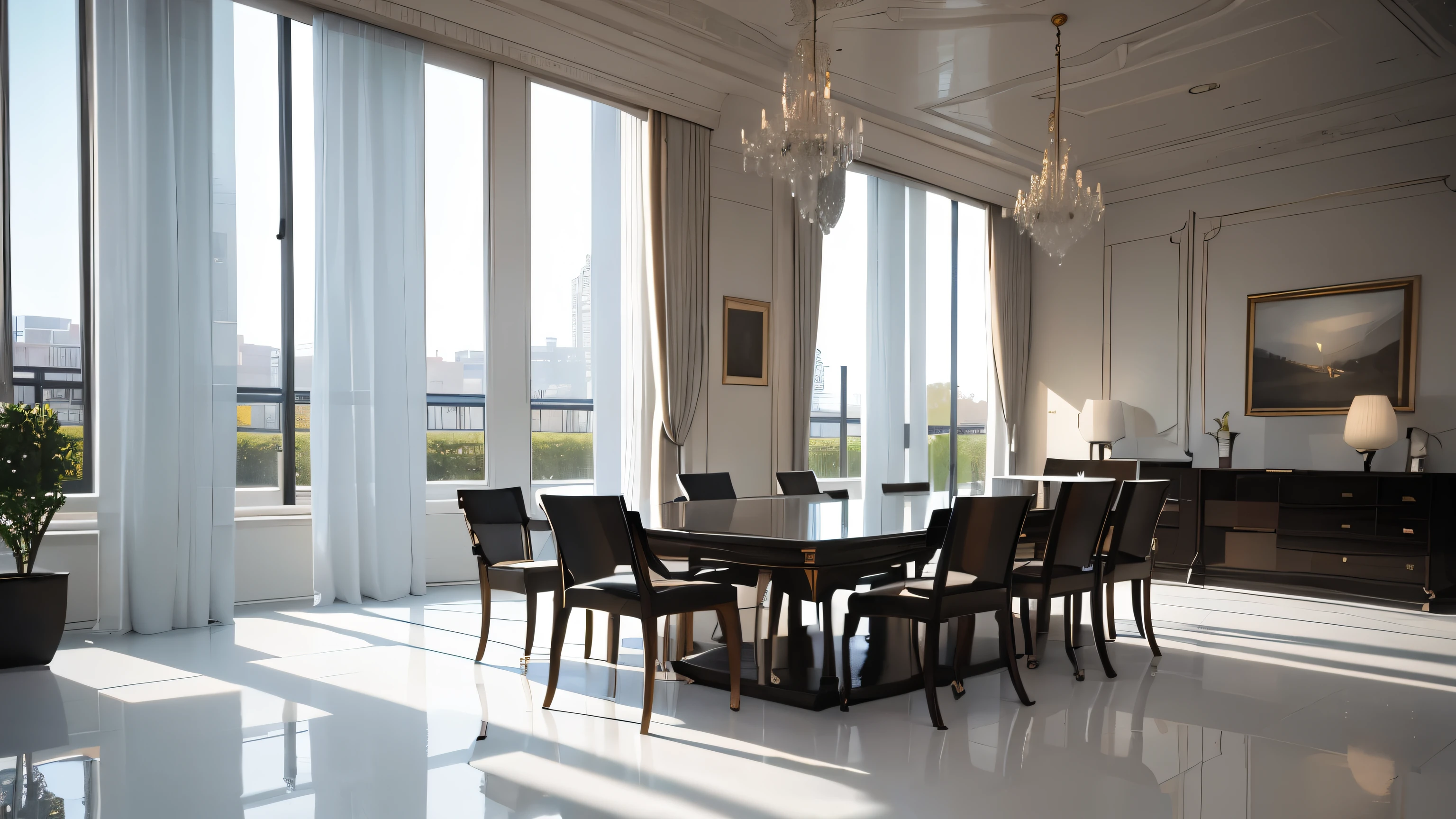 you are a famous interior designer、I was asked to create a 3D image of a large modern room.。. Create a harmonious environment with modern and minimalist furniture. Including garden interior.
