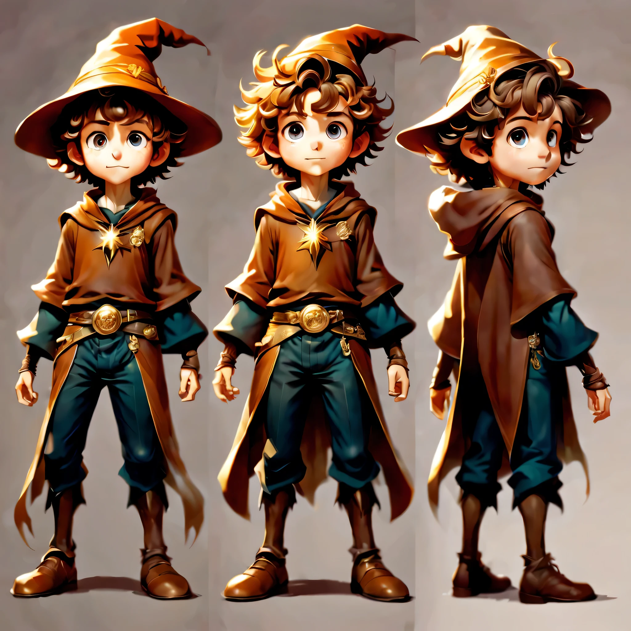 Create an original character design sheet,anime main character,boy,wizard,natural perm,wizardの杖,((3 views,whole body, background,multiple views,High resolution)),be familiar with,multiple views,Active,action pose,dynamic,nice,cute,masterpiece,highest quality,In detail,gracefully,sketch,sketch,ラフsketch,propose