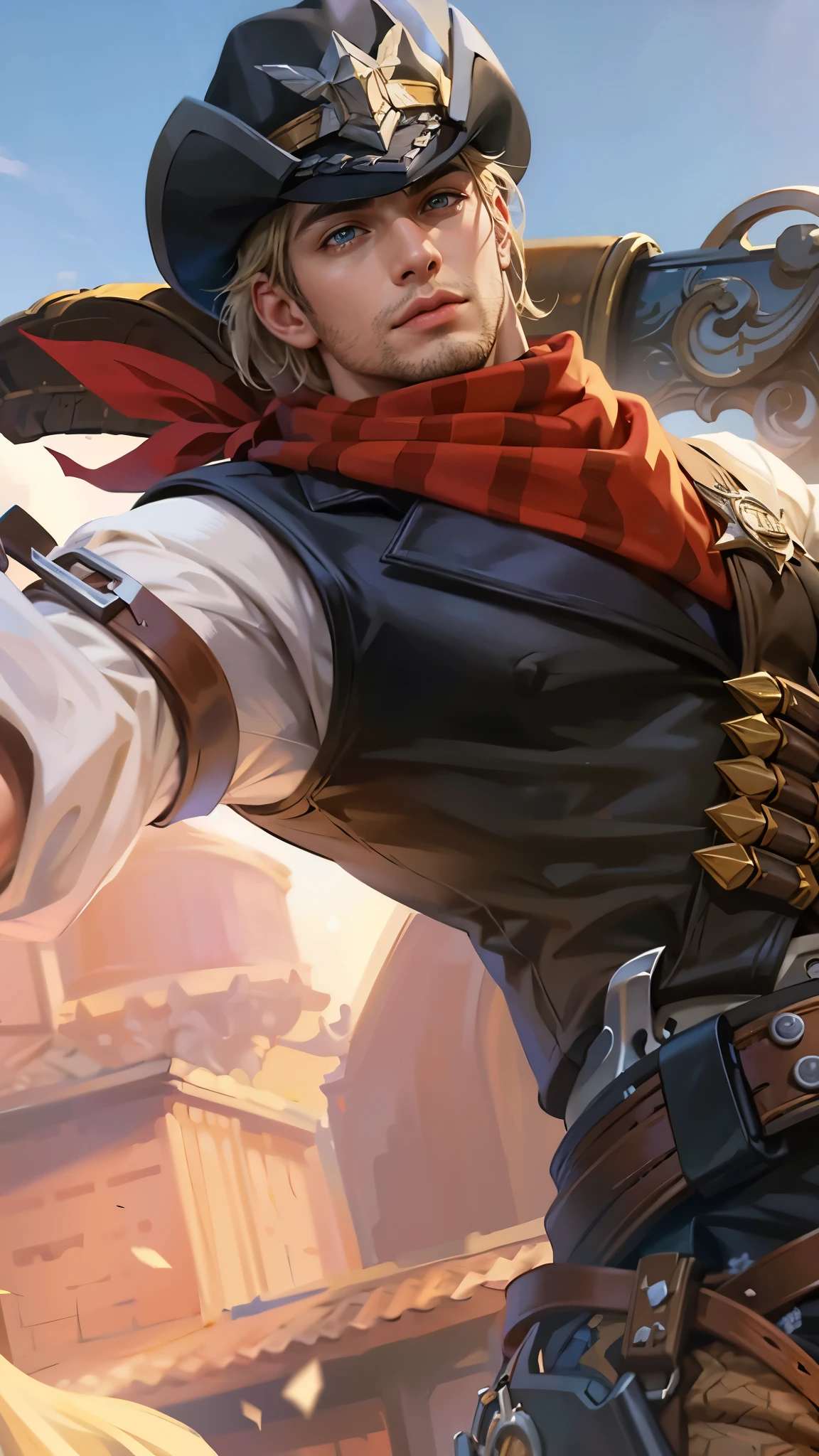Best quality, masterpiece, detailed skin texture, detailed clothes texture, detailed face, super detail, 8k, intricate detail, 1 boy, The color doesn't change, Muscle guy, 1 guy