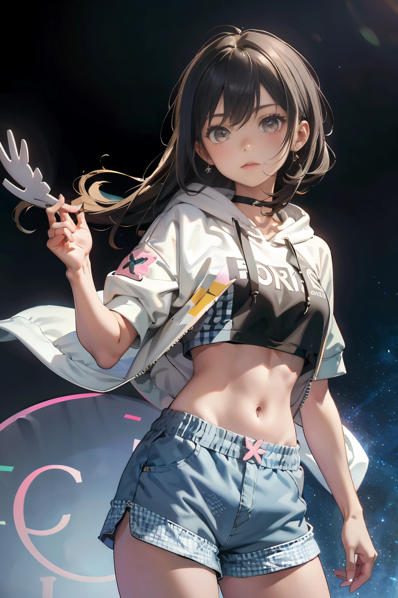 Ruby  gray eyes and dark brown hair with a full fringe. Ruby wears a white leather jacket with sequins on the collar and gray elbows over a black tank top, white jeans with gray knee caps, and a brown belt and white boots. She is also wearing white biker gloves with black details and a flower made up of sequins. Her hair is covered by a red bandana. This outfit is also worn by a generic opponent named "Biker". SPARKLE; GLITTER