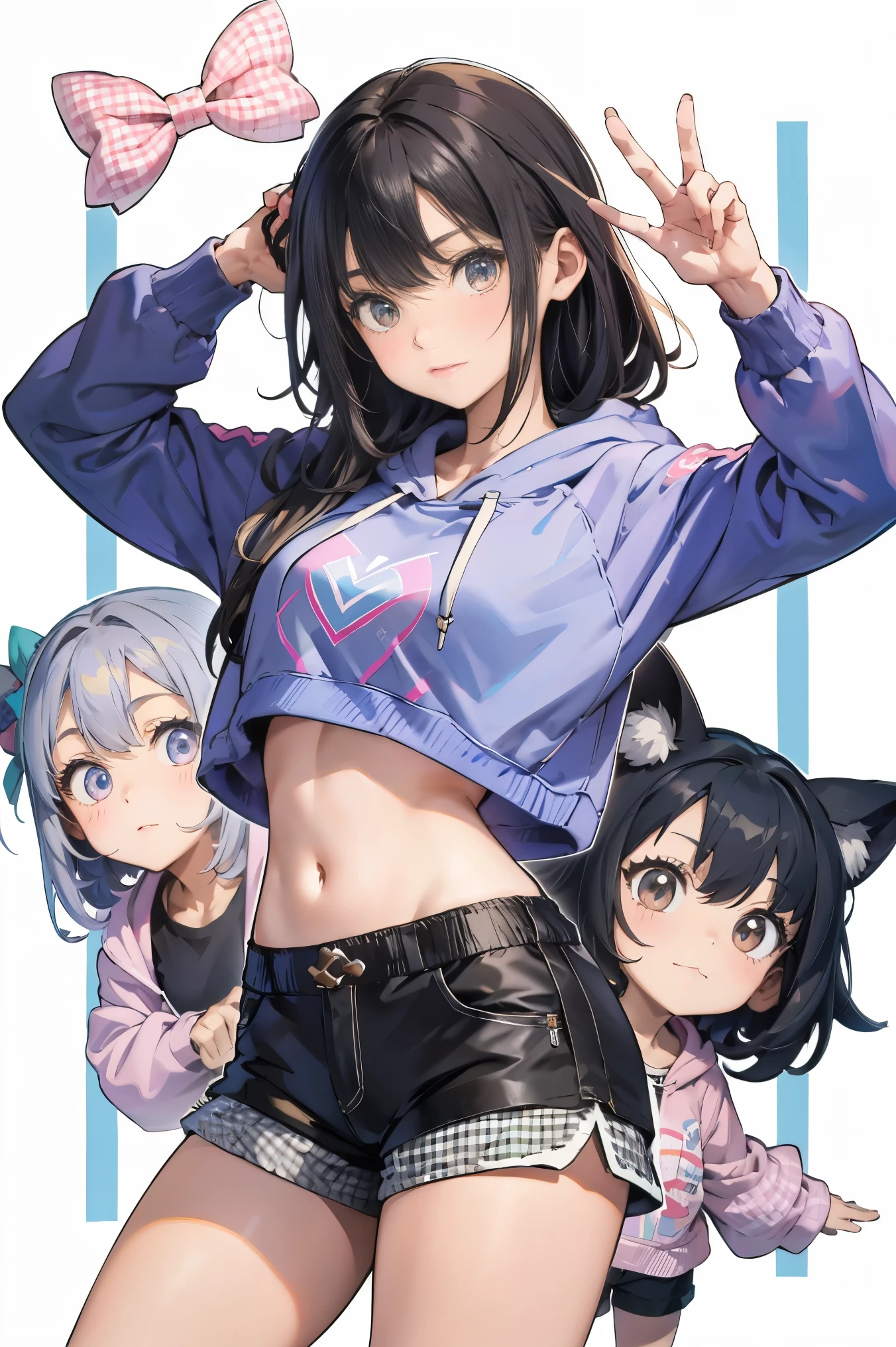 (top quality:1.5, best quality, masterpiece), (((1명의 girl))), Feels like a movie poster, a 18 year old girl, short dolphin pants, tank top, seductive pose, girl, cat 귀, nekomimi, smirk, random background, Bukkake, female masturbation, Feels like a movie poster, black hair, nekomimi, choker, sexy look, blush, sweating, wet skin, Take off your pants, Various facial expressions, various postures, Feels like a gravure model, a bewitching expression, sexy look, A variety of costumes, Bewitching posture, sexy look, Bewitching posture, slim 몸매, slim, sweating on the skin, skin is wet, wet skin, chokers, earring, hair two side up, running shoes, orgasm, orgasmic facial expressions, Mischievous look, eyes are half closed, shy, Flushed Face, godcat1, cat, rear cat, Bukkake, pubic hair female pubic hair, female masturbation, dolphin shorts, small breasts,