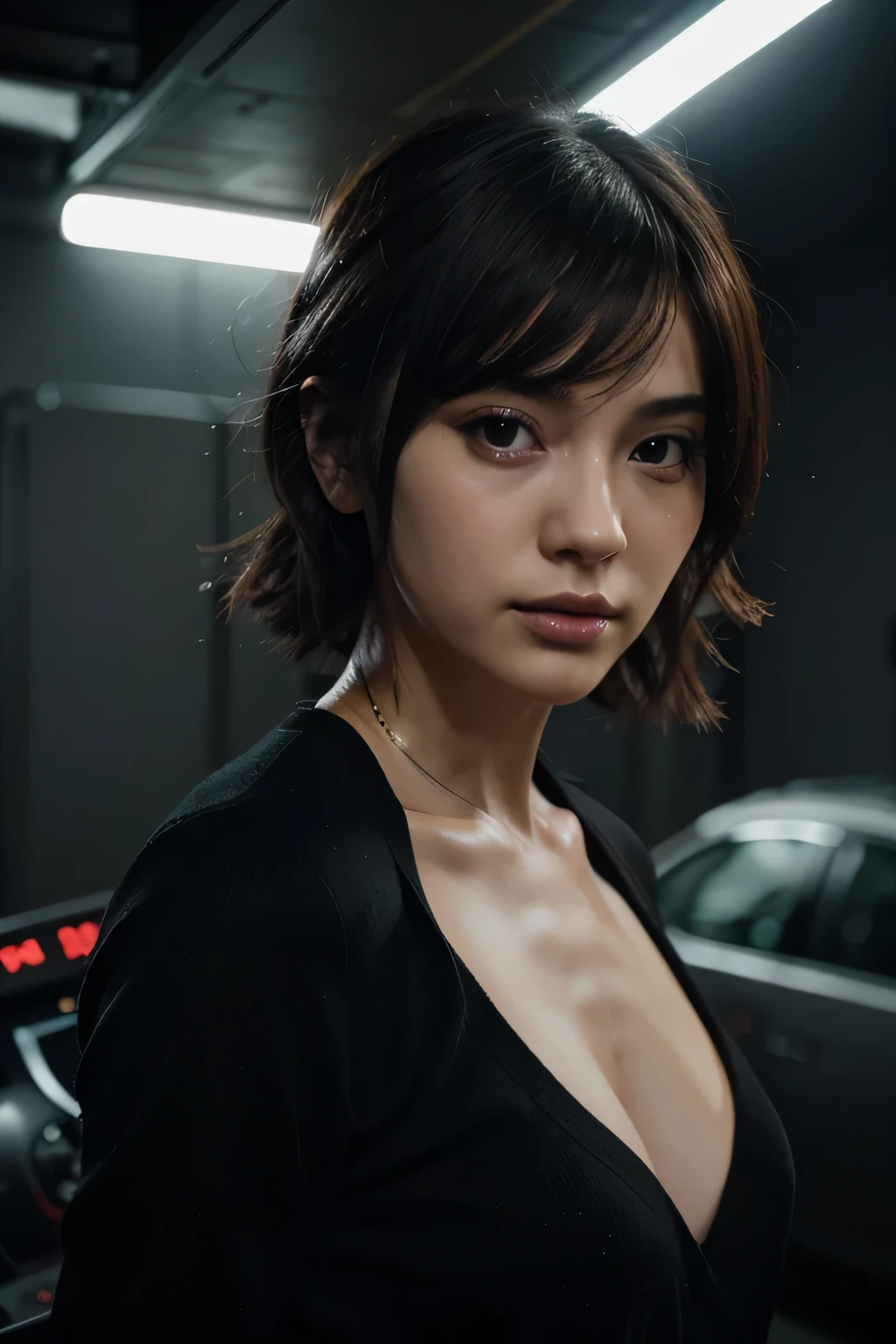 anime from Tokyo revengers a girl with shoulder-length short hair an antagonist character tan skin brown eyes has a piercing in her left ear 