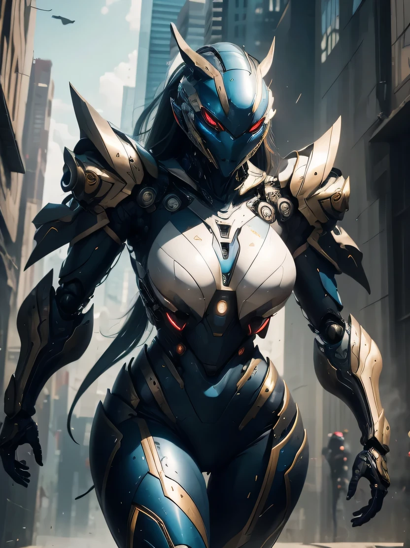 ((masterpiece、highest quality、Super detailed、High resolution、sharp focus、cinematic lighting))、bust shot、((future girl、Mecha armored girl))、short hair、Bewitching、thighs、has a big tail、highly detailed eyes and face、beautiful eyes、mechanical joint、futuristic city background、(planet wallpaper、battle of the predators)、stylized beauty、anatomically correct、battle pose、view audience