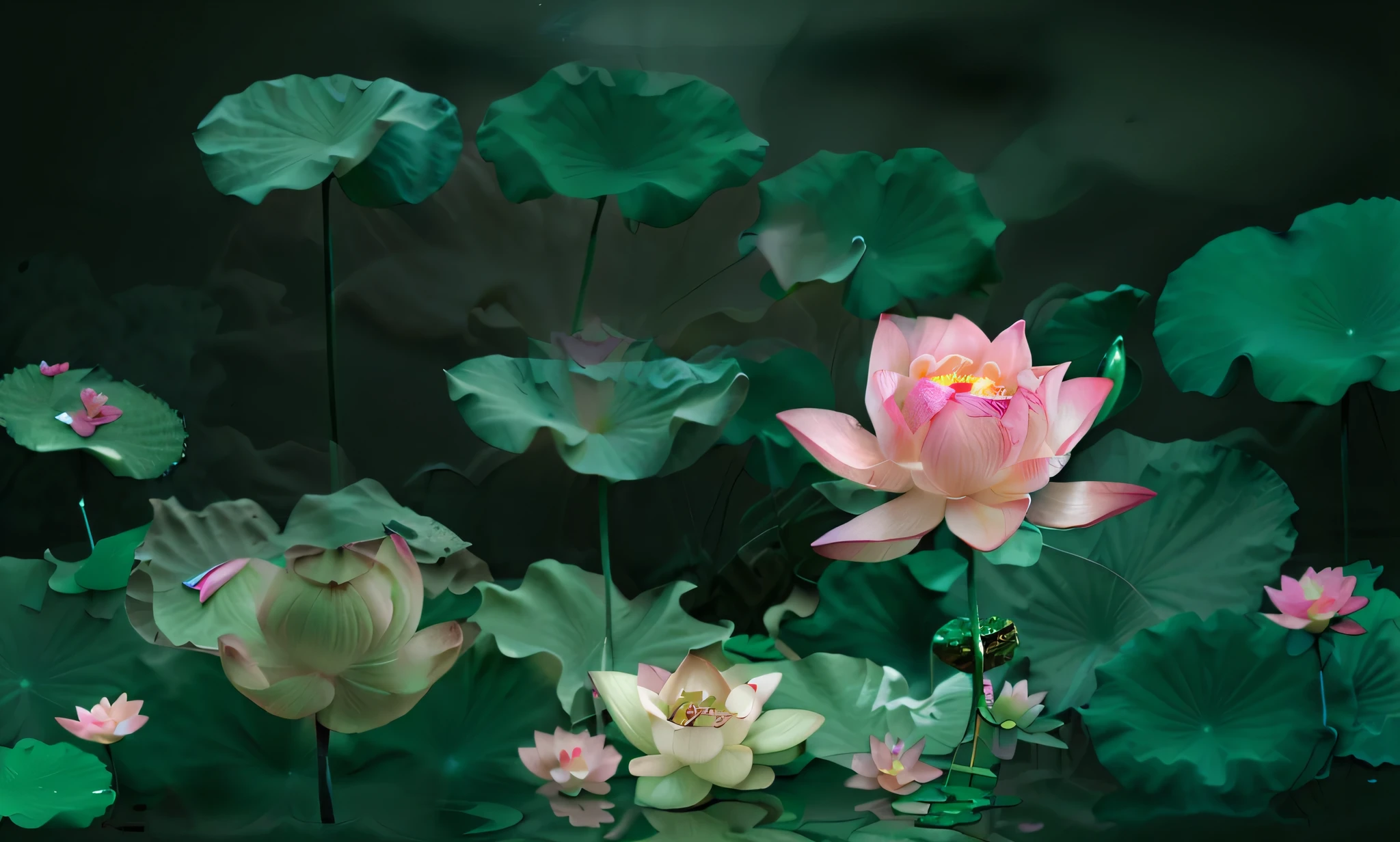 there is a pink flower that is in the middle of a field, standing gracefully upon a lotus, pink lotus queen, lotus flower, lotus flowers, lotus flowers on the water, lotus, lotus pond, with lotus flowers, standing on a lotus, lotus petals, sitting on a lotus flower, lotuses, surrounded flower, pink flower, lily flower