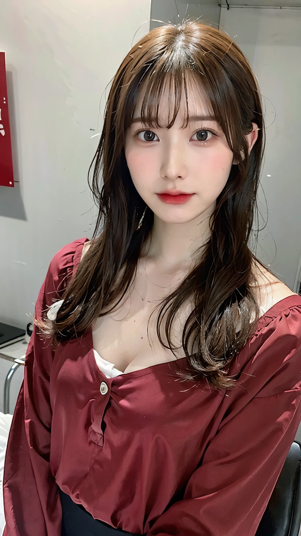 brown hair、