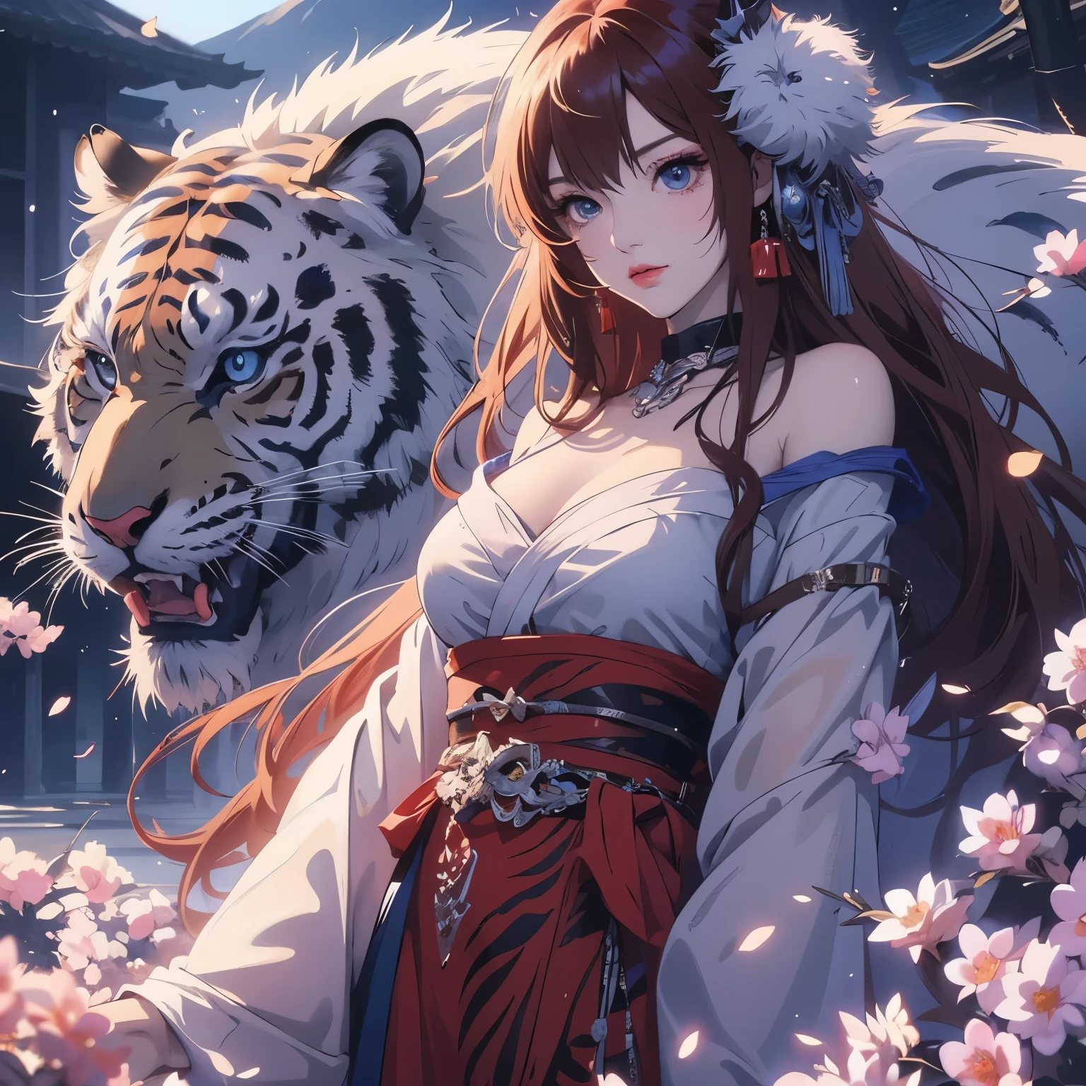 Anime girl with blue eyes and tiger, anime style 4k, Anime Art Wallpaper 4k, anime art wallpaper 4k, 4k comic wallpaper, 4k anime wallpaper, HD anime wallpaper, anime wallpaper 4k, anime wallpaper 4k, anime art wallpaper 8k, HD anime art, Anime fantasy artwork, Beautiful anime Catwoman, Beautiful anime woman