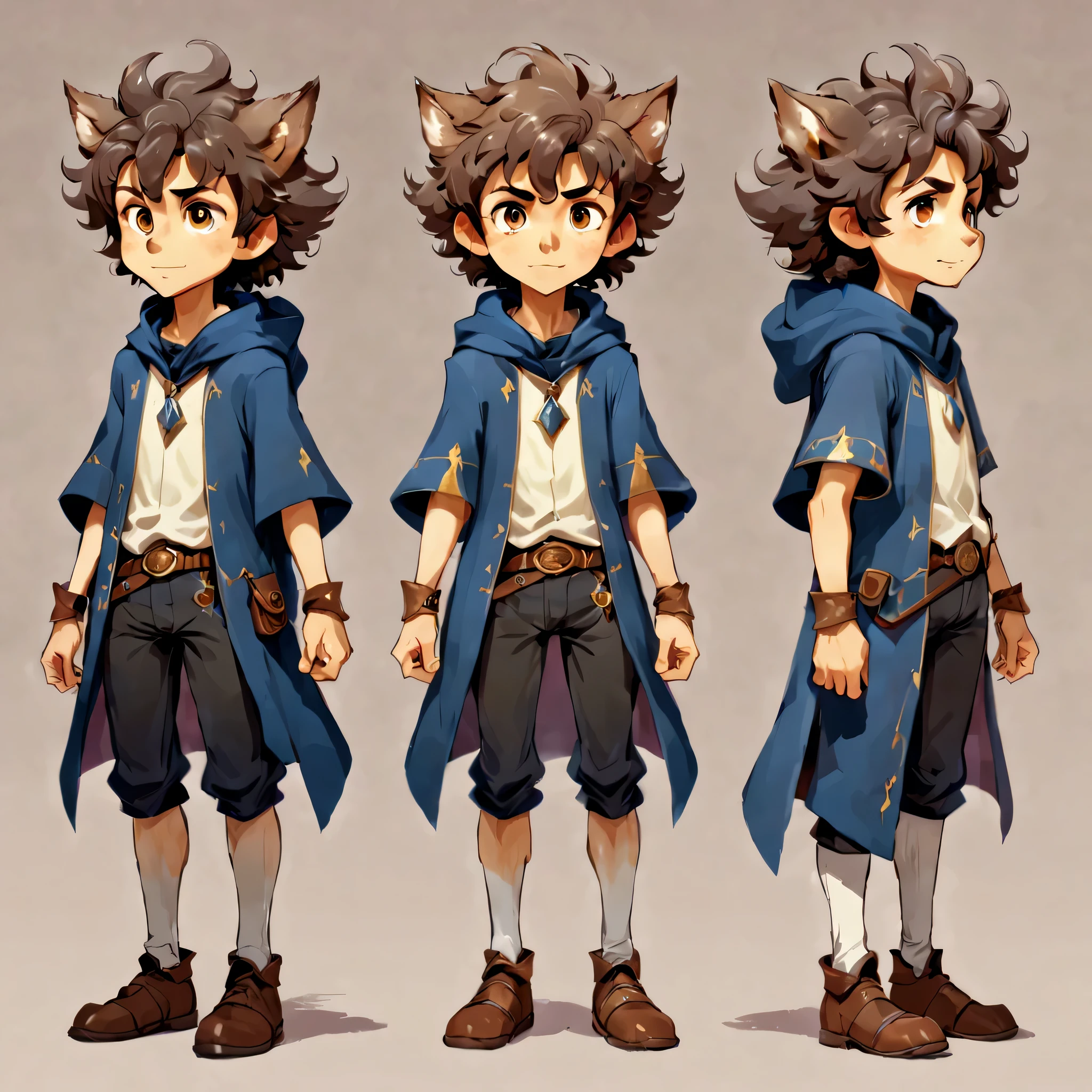 オリジナルキャラクターのdesign sheetを作成します,anime main character,boy,wizard,natural perm,my partner is a wolf,((design sheet,Orderly columns,3 views,whole body, background,multiple views,High resolution)),be familiar with,multiple views,Active,action pose,dynamic,nice,cute,masterpiece,highest quality,In detail,gracefully,sketch,sketch,ラフsketch,propose,explanation,under consideration,Show magic items