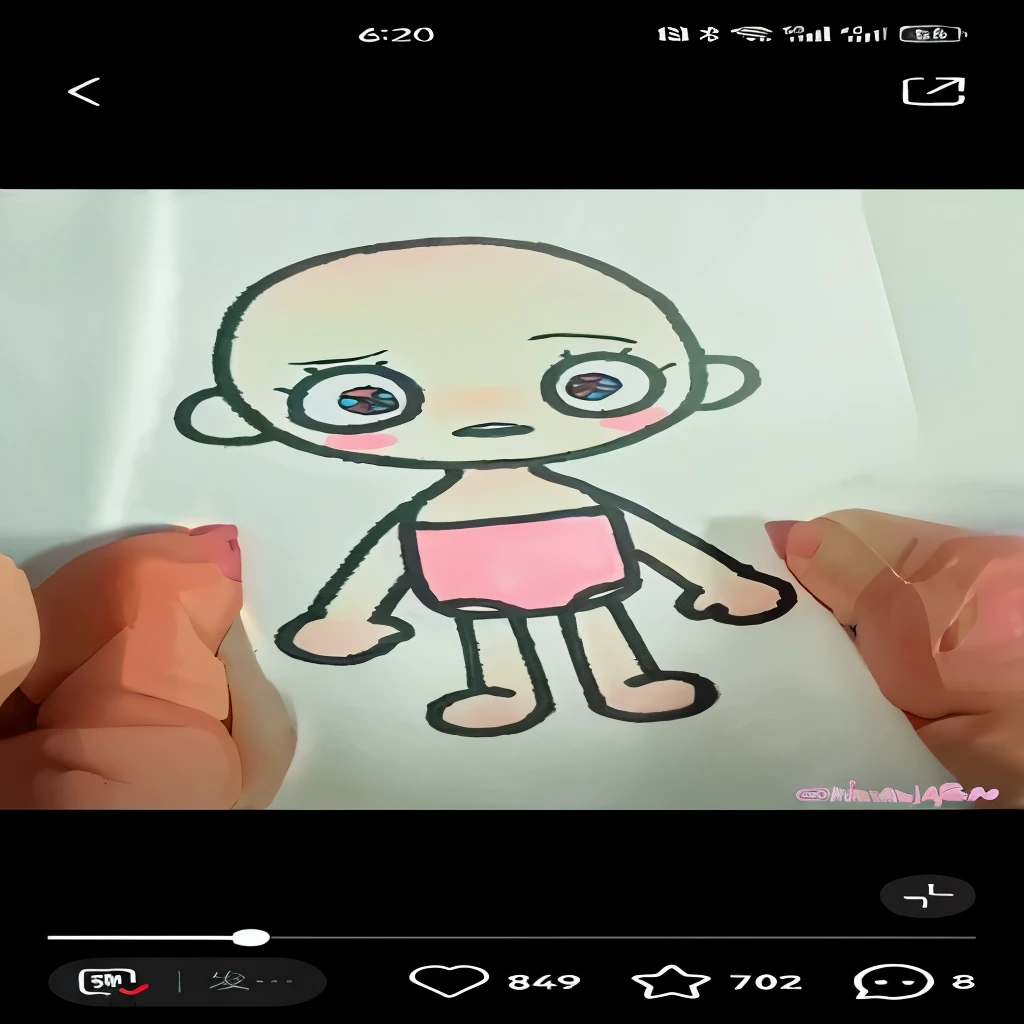 Someone is drawing a cartoon of a baby wearing a pink bathing suit, Cupid, Huge head, small body, cartoon drawing, Lovely drawings, cute cartoon, Big head and big eyes, chibi proportions, how to draw anime, Hand drawn cartoon, lovely artwork, how to draw, Not good at painting, Hand drawn animation, Detailed body and eyes, chibi girl