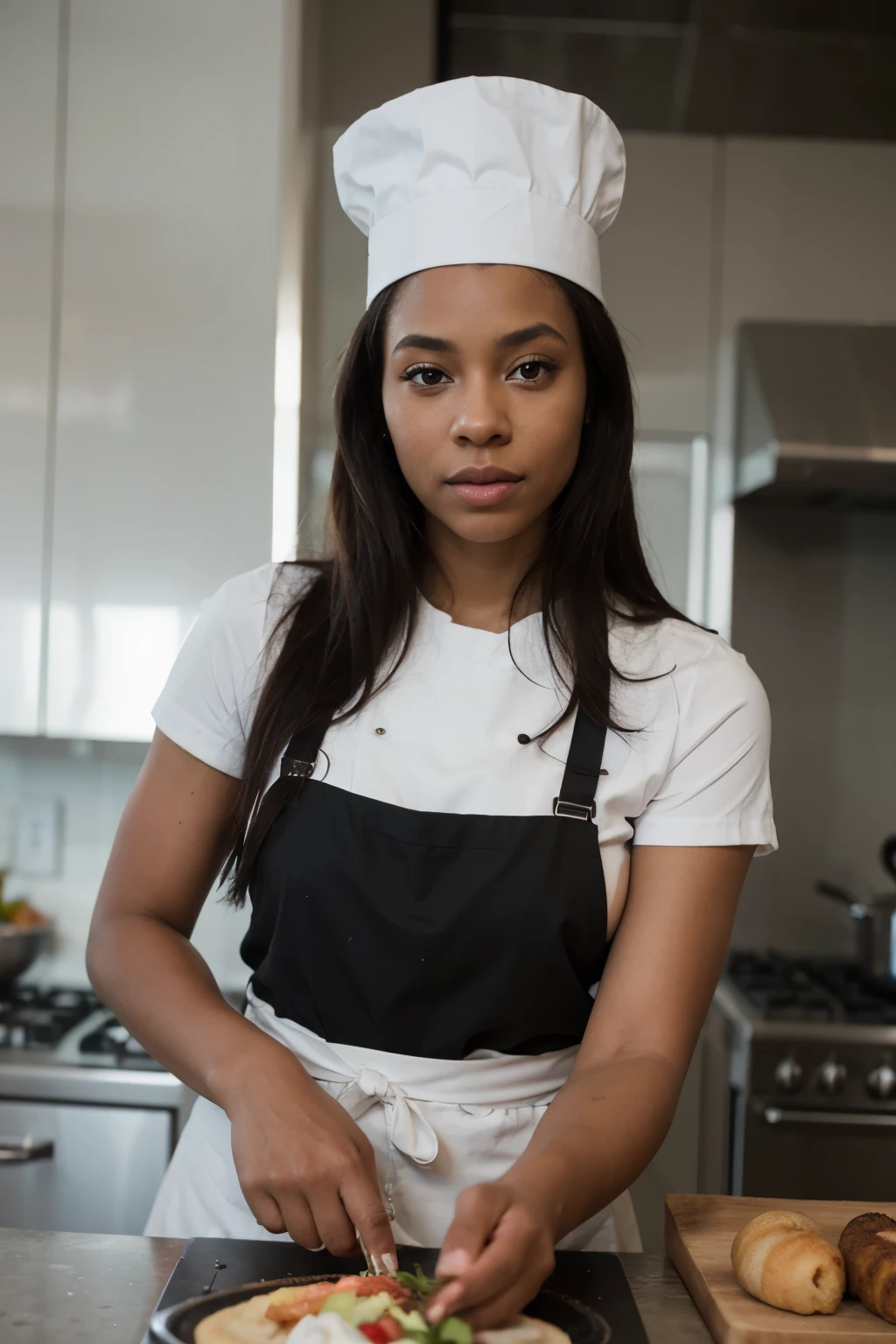 photographie d'an uneast black woman, visage parfait, chef-d'œu