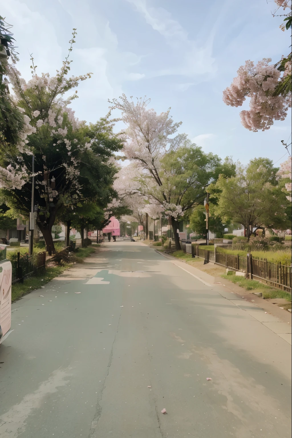 Super Realistic Detailed 4K cinematic Cherry Bloosom city, Pink Bloosom detailed spring season, pink trees, flower