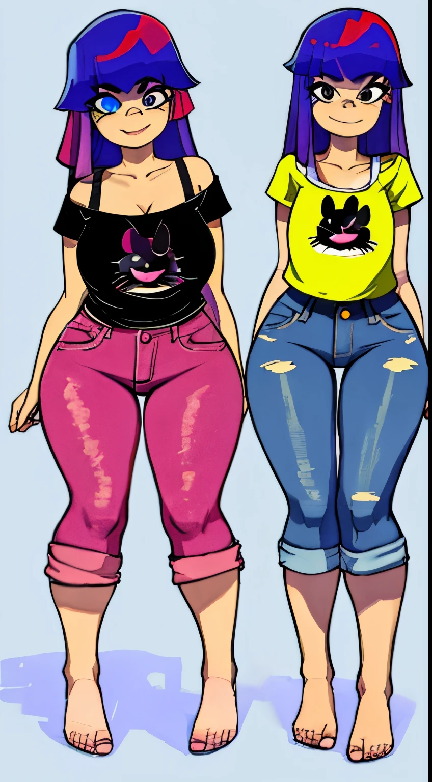 (((Miko Kubota, woman, extremely detailed, extremely detailed legs, extremely detailed arms, extremely detailed face, perfectly detailed eyes, perfectly detailed anatomy))): 1.2, solo, perspective, curved thighs, huge thighs, curvature, looking over the shoulder with embarrassed smile, thicc, submissive, cropped jeans, cropped plaid shirt, farm, huge ass, facing away from camera, bare feet, twerking