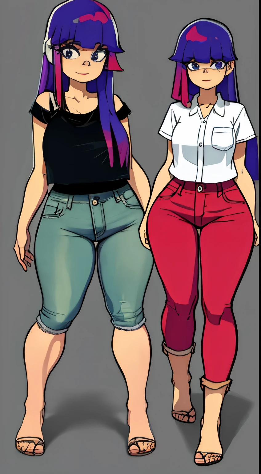 (((Miko Kubota, woman, extremely detailed, extremely detailed legs, extremely detailed arms, extremely detailed, perfectly detailed eyes, perfectly detailed anatomy))): solo,curved thighs, huge thighs, curvature, looking over the shoulder, thicc, cropped jeans, cropped plaid shirt, farm, huge ass, facing away from camera, bare feet, twerking, hd, 4k