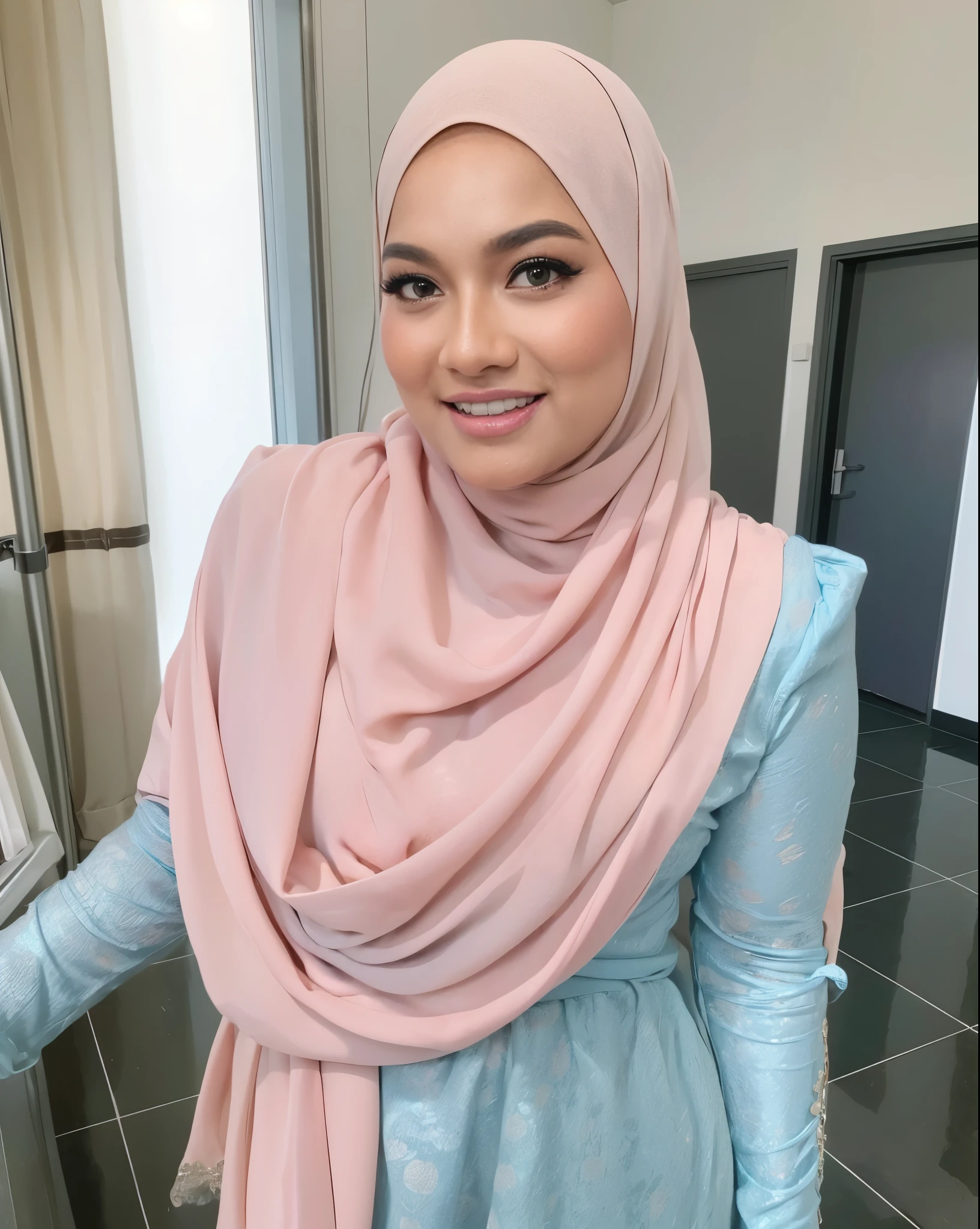HEAVY BREASTS, Portrait photo of a matured chubby malay girl, curvy, (laughing:1.2), hijab,malaysian, posing, look at a camera, nerd, spectacle, wear pink panties and bra, wearing glasses, full body, room background, big breast,nighttime, backlit, epic realistic, hyper detailed, detailed skin texture, mole below eye, natural skin texture, mole in body, insane details, intricate details, accent lighting, soft volumetric light, bokeh, (dramatic light:1.2), (neutral colors:1.3), cross process, living room background, ((detailed realistic face and eyes)), good lighting, 8K resolution, Legs Wide Open, spread Legs, lying on bed, Liquid from the Crotch, Blushing, fat, on the side, penetration,