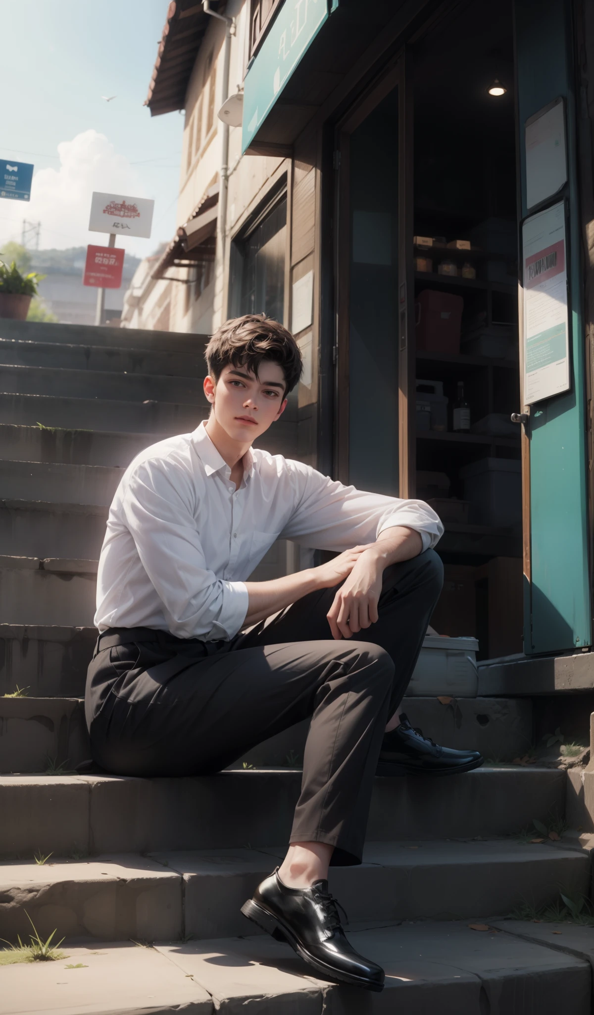 best quality, masterpiece, amazing work, intricate details, linear lighting, ultra detailed, clear face, perfect face, lenient eyes, detailed scenery background 