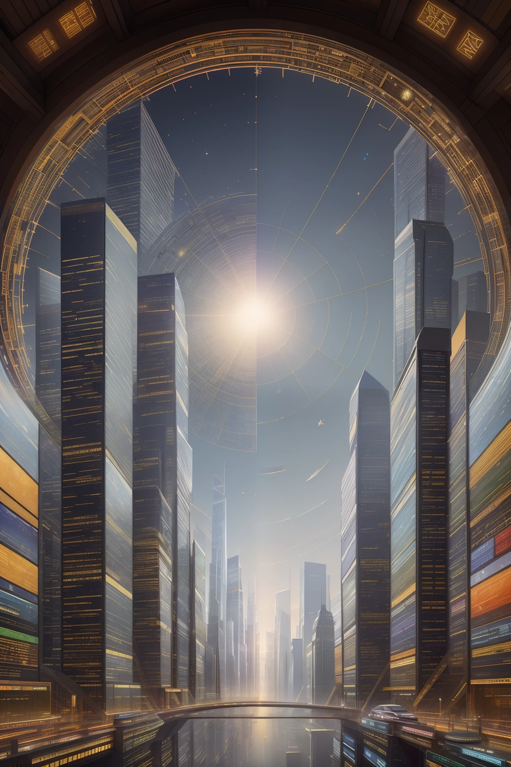 A visually stunning depiction of Planet Earth, (planet:1.2) with multiple bustling cities that span its surface, interconnected by a complex web of lines that represent the global connectivity of trade and commerce. The cities are adorned with various currency symbols, such as dollar signs, euros, and yen, giving a clear indication of the economic activity taking place within each metropolis. The scene is meticulously crafted with intricate attention to detail, showcasing the grandeur and complexity of the world's financial system. With an expert use of HDR (High Dynamic Range) techniques, the image presents a cinematic shot that captures the viewer's attention. A subtle vignette adds a touch of artistic flair, drawing the eye towards the central focus of the composition. This visually captivating