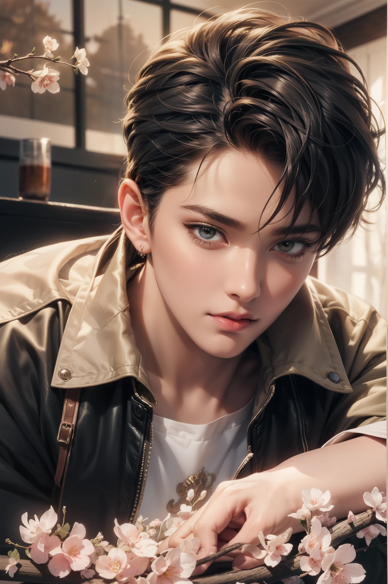 best quality, masterpiece, amazing work, intricate details, linear lighting, ultra detailed, clear face, perfect face, lenient eyes, detailed scenery background