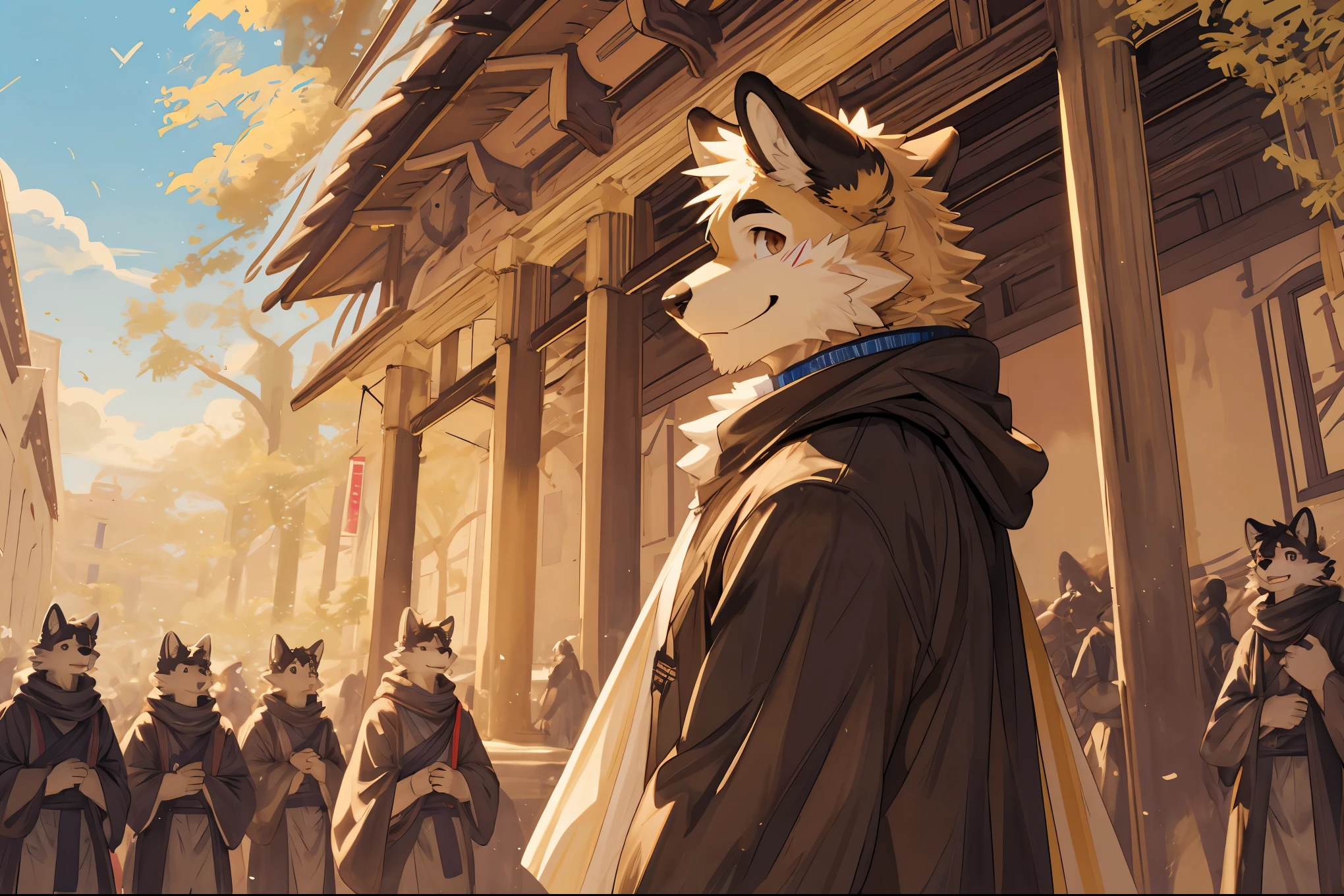 super high resolution, detailed background, World Heritage Site, 6+boys, 6+girls, Happy, joyful, absurdres(Photos of solo travelers)(kemono, furry anthro)cinematic,