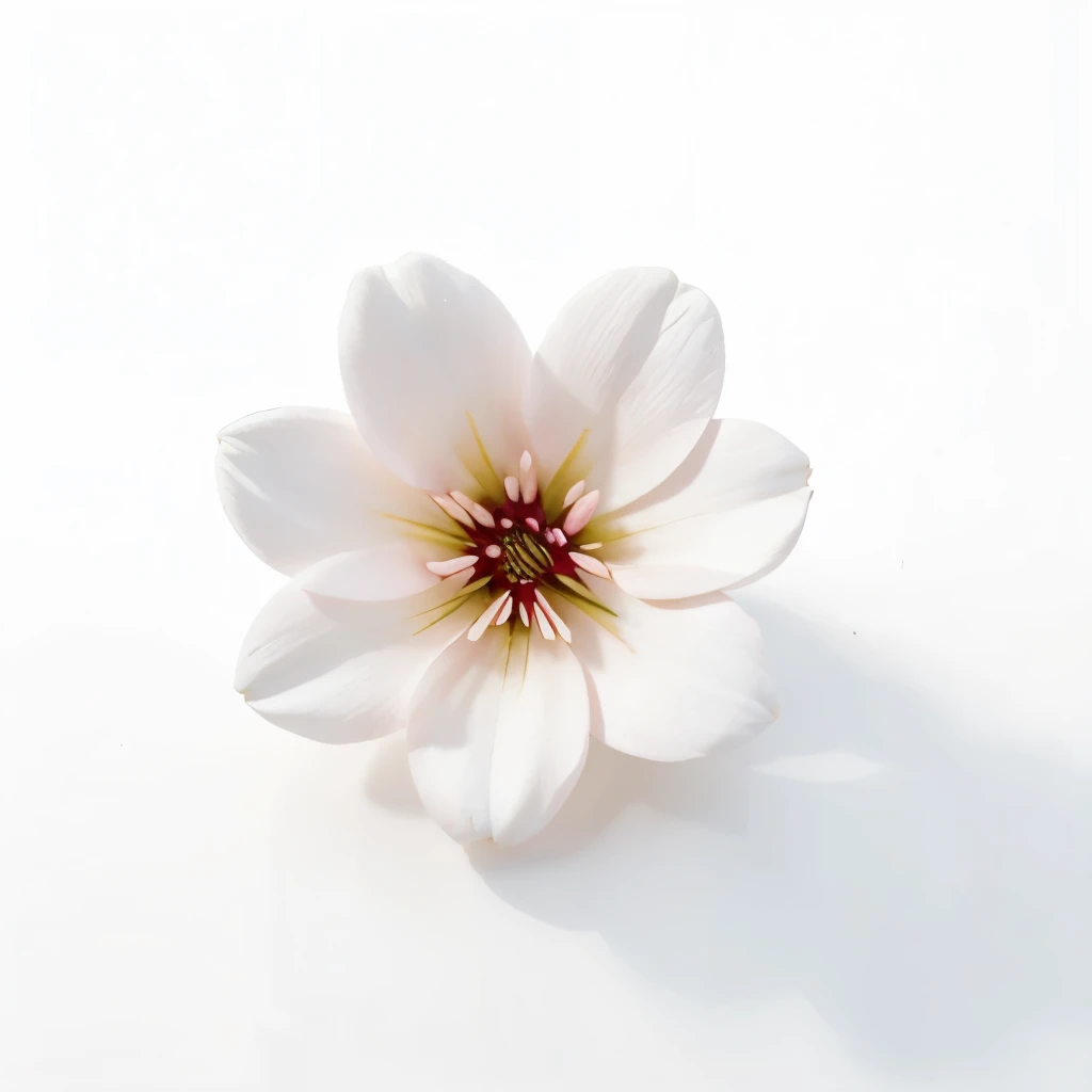 Blossoming beautiful flowers on white background, top view