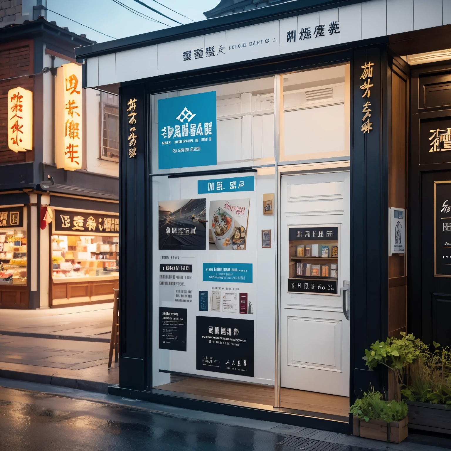 Design a small shop poster with wave elements,The name of the store is called Hailang Shop。