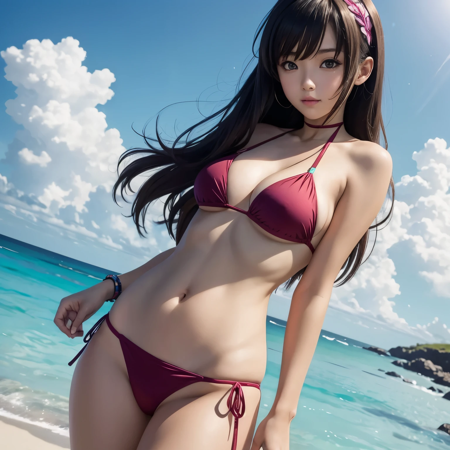 Anime girl in bikini