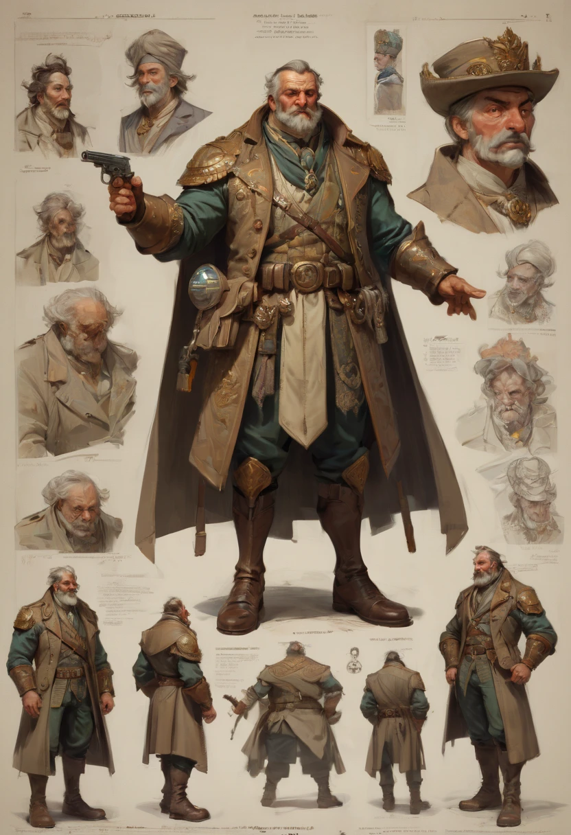 character design sheet by Abram Efimovich Arkhipov, best quality, masterpiece, Representative work, official art, Professional, Ultra intricate detailed, 8k