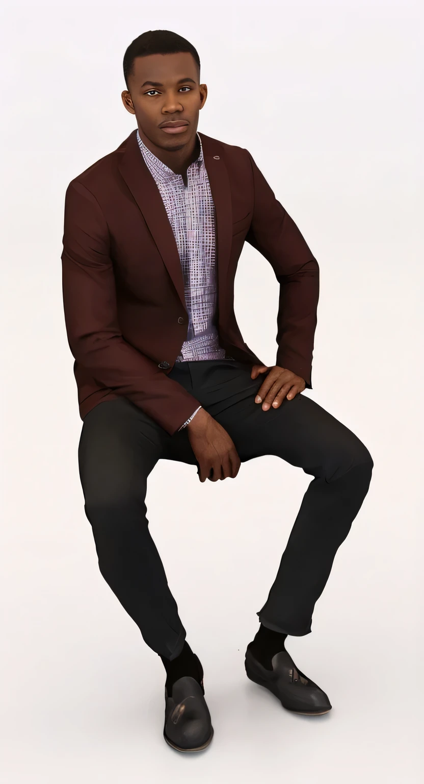 Black business man sitting.