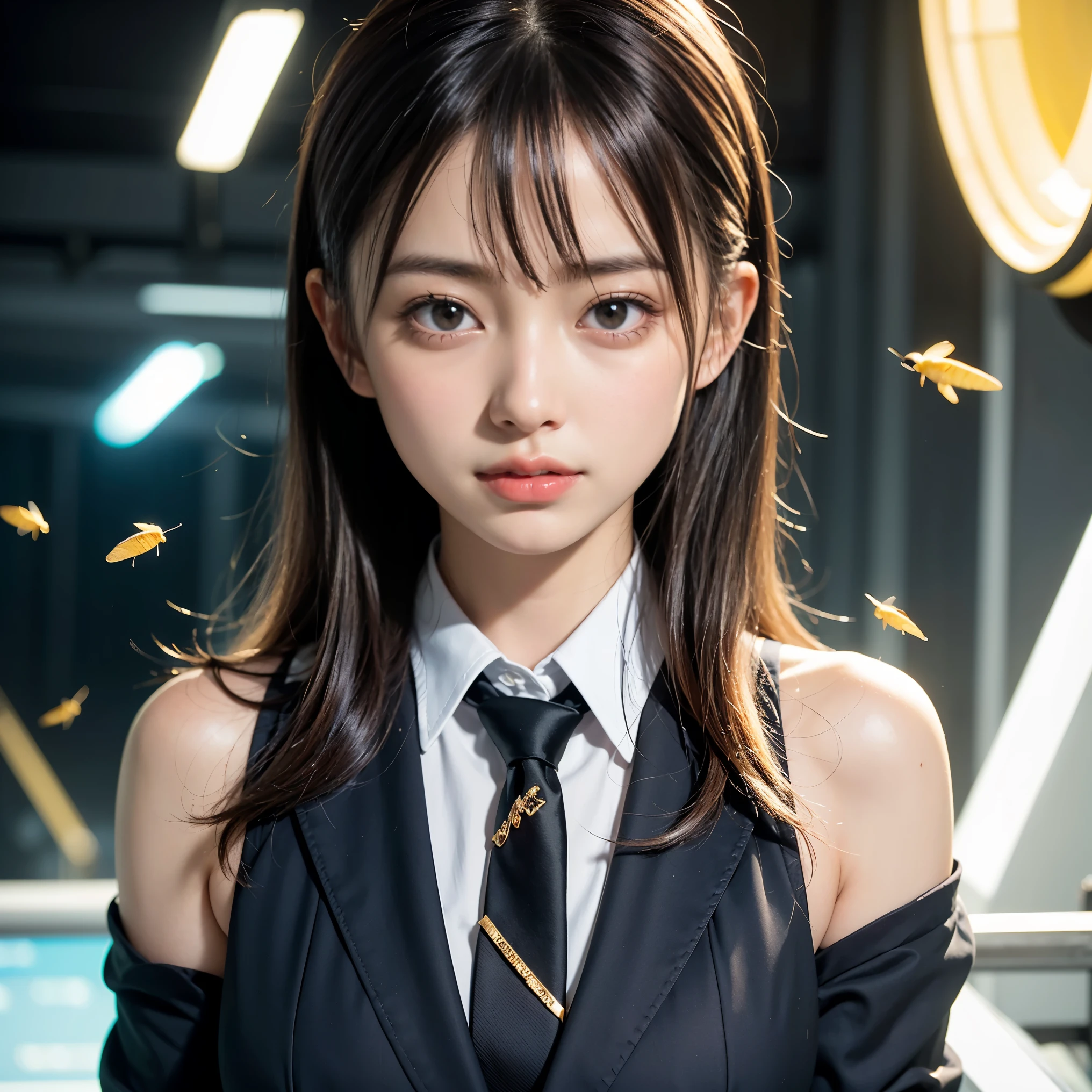 cute nipples、embarrassing、detailed face、fine hands、thin legs、(debris flies, highest quality:1.2), 8k, official art, chest、cute、wearing a suit、 planet, trending on cgstation, 太陽系外planet, official art, mar planet, Sakimi-chan, Five Fingers Photos'Main body, Full body Esbian、beauty of suit、cool look、 (masterpiece) (highest quality) (get used to it) (8k) (movie lighting) (sharp focus) (complicated)black hair、14 years old、小さいchest、laughter、incredibly stupid, (beautiful girl, cute face, turn back, gold ornaments in hair、naked、chestのクローズアップ, gardenia, Viola family, space , looking at the viewer, film grain, chromatic aberration, オッパイsharp focus, face light, dynamic lighting, cinematic lighting, get used to itな目と顔, (gray tie、1 part:1.2)