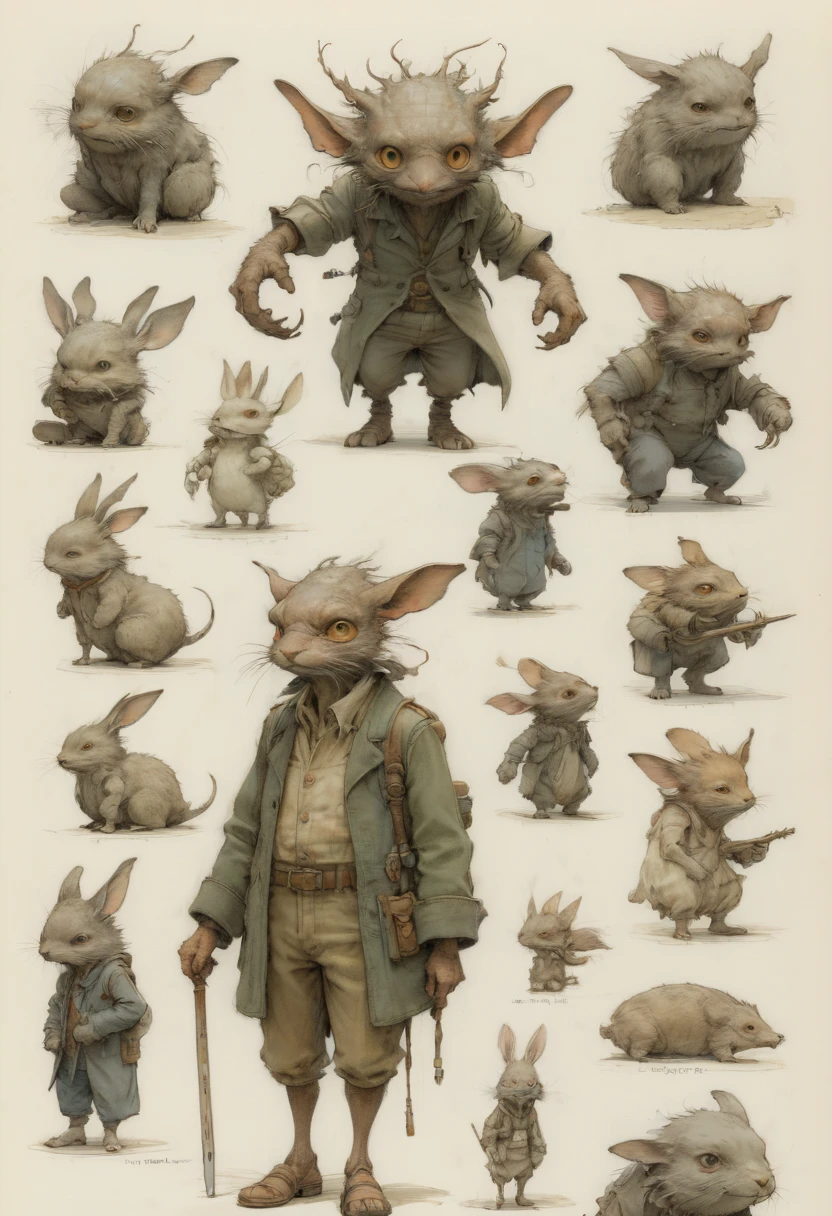 character design sheet by Studio Ghibli and Jean-Baptiste Monge, best quality, masterpiece, Representative work, official art, Professional, Ultra intricate detailed, 8k