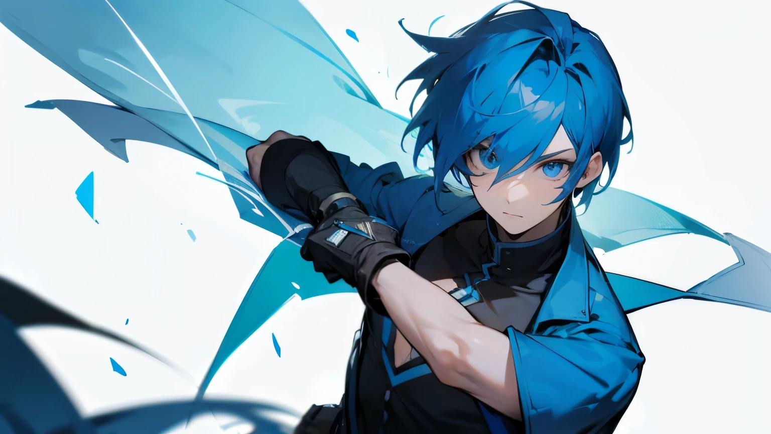 Blue-haired Hillmel male hero