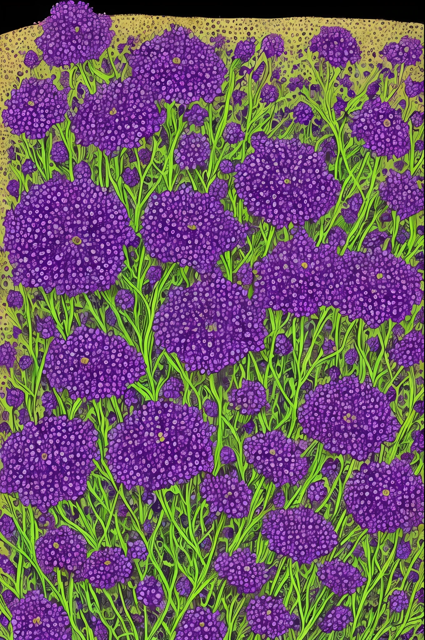 purple flowers with black spots on them growing in the mountains, a stipple by Louis Schanker, flickr, art nouveau, alien flowers, strange flowers, beautiful flowers, trypophobia, purple flowers, beautiful flower, beautiful nature, large exotic flowers, vicious snapping alligator plant, beautiful!!!!!!!!!, ❤🔥🍄🌪, alien flower, beautiful detail