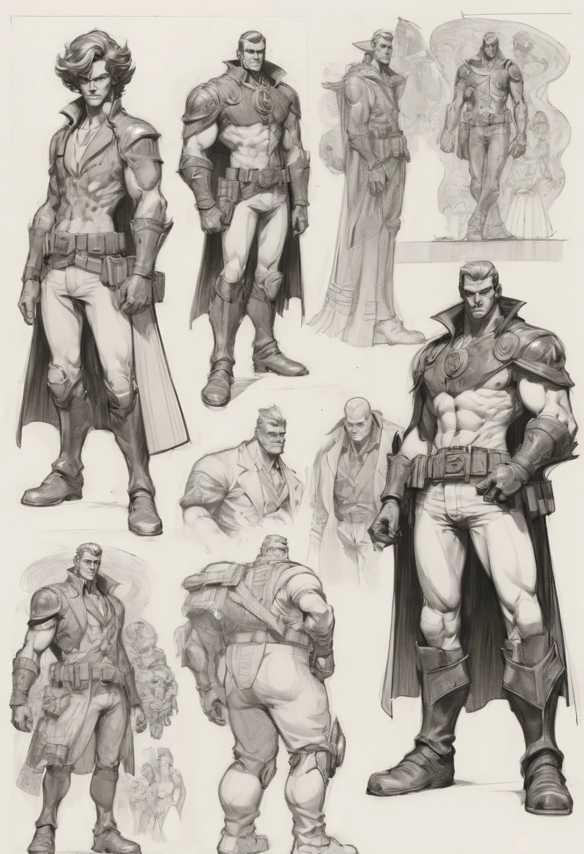 character design sheet by Abram Efimovich Arkhipov, best quality, masterpiece, Representative work, official art, Professional, Ultra intricate detailed, 8k